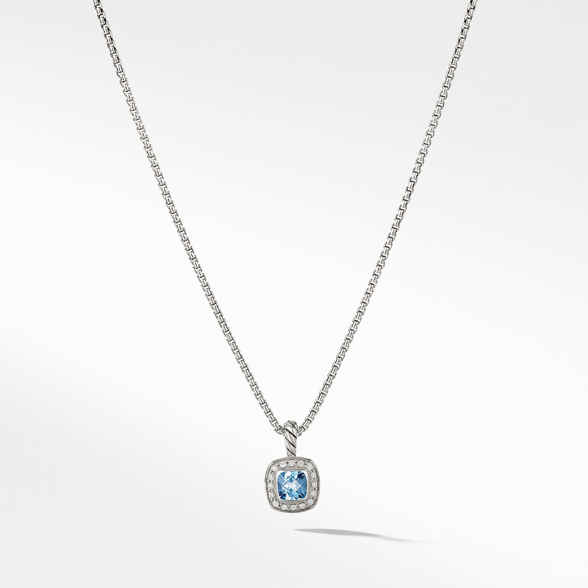 David Yurman Albion Kid's Necklace with Blue Topaz and Diamonds