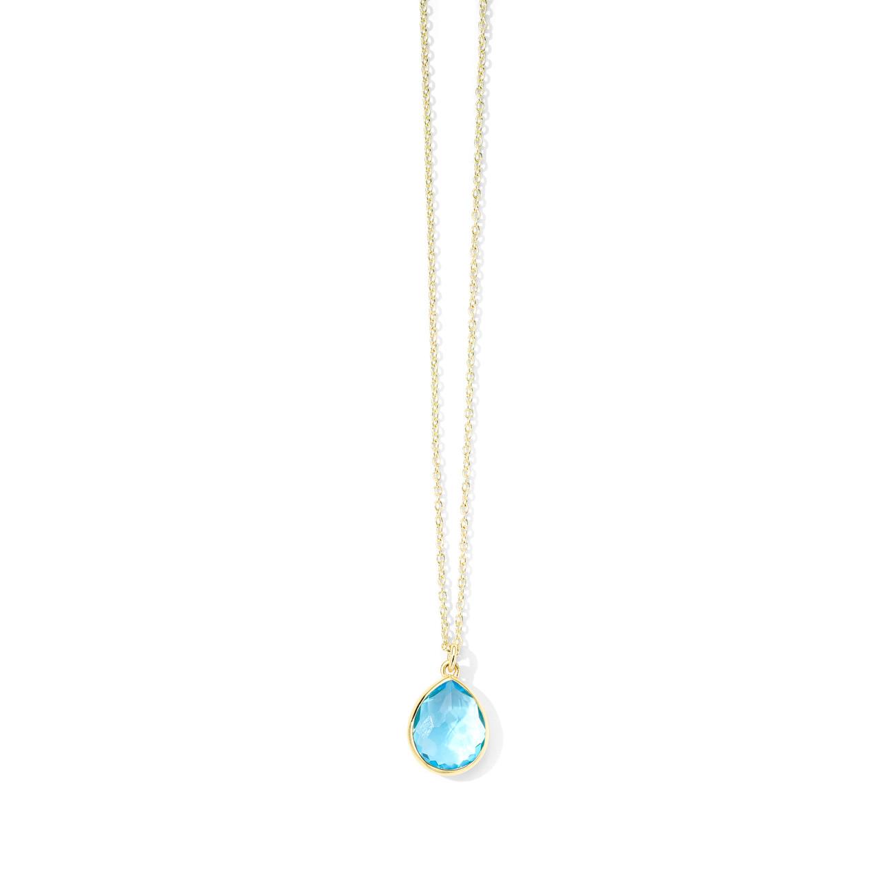 Ippolita Rock Candy Mini Teardrop 18k Gold Pendant Necklace with Blue Topaz 0