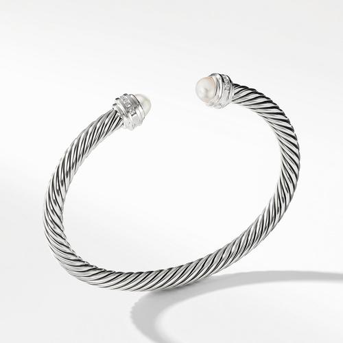 David Yurman Cable Classics Collection Bracelet with Pearls and Diamonds