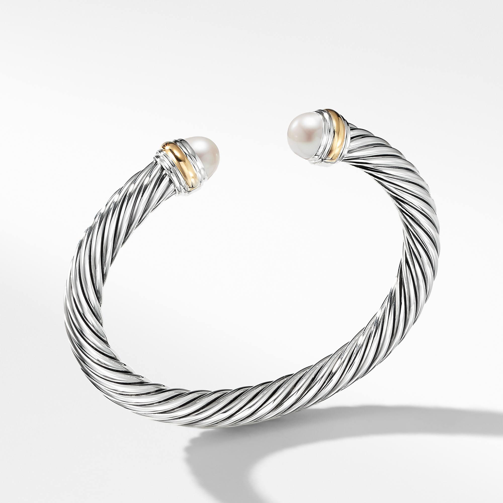 David Yurman Cable Classics Collection Bracelet with Pearl and 14K Gold 0