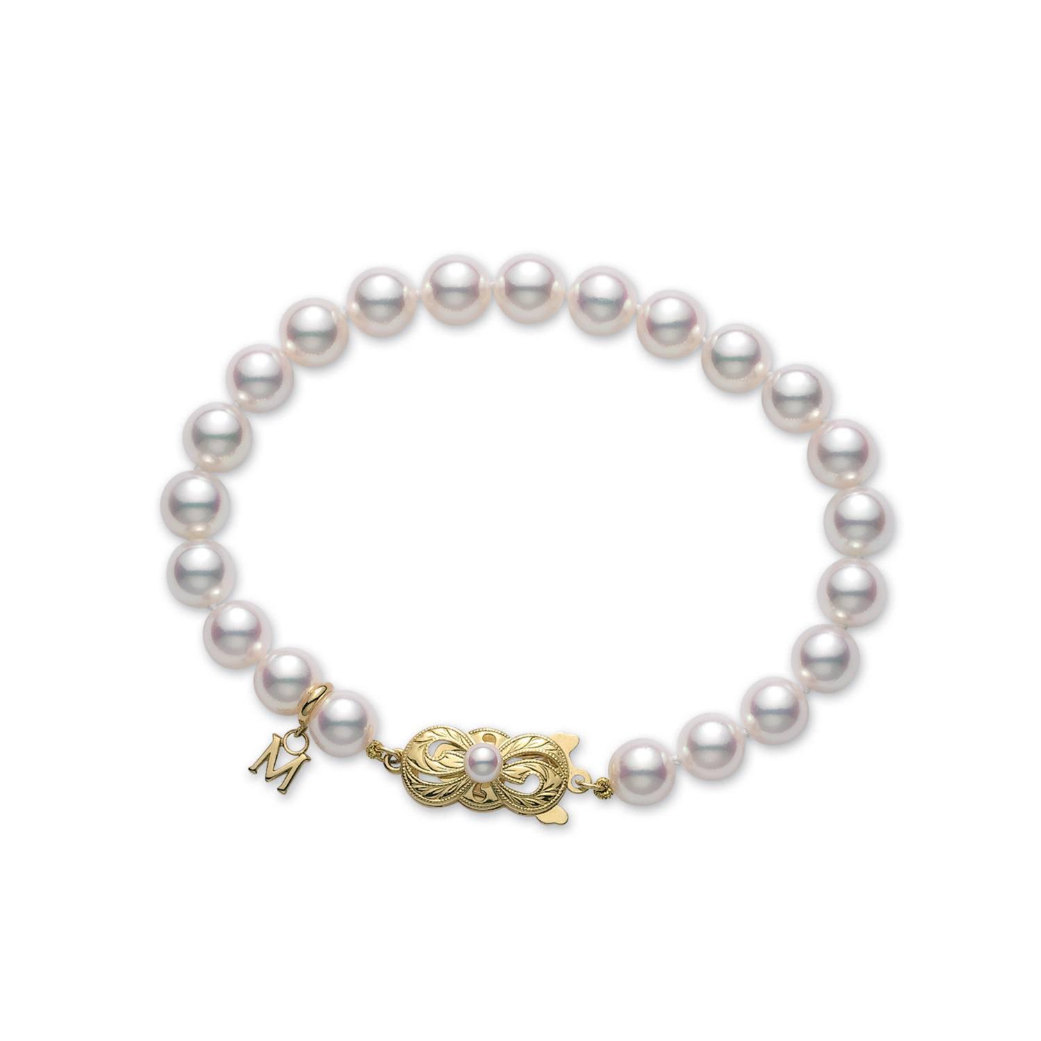 Mikimoto 7-6.5mm A Pearl Strand Bracelet in Yellow Gold