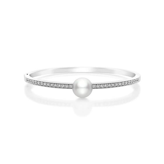 Mikimoto Classic White South Sea Cultured Pearl and Diamond Bracelet
