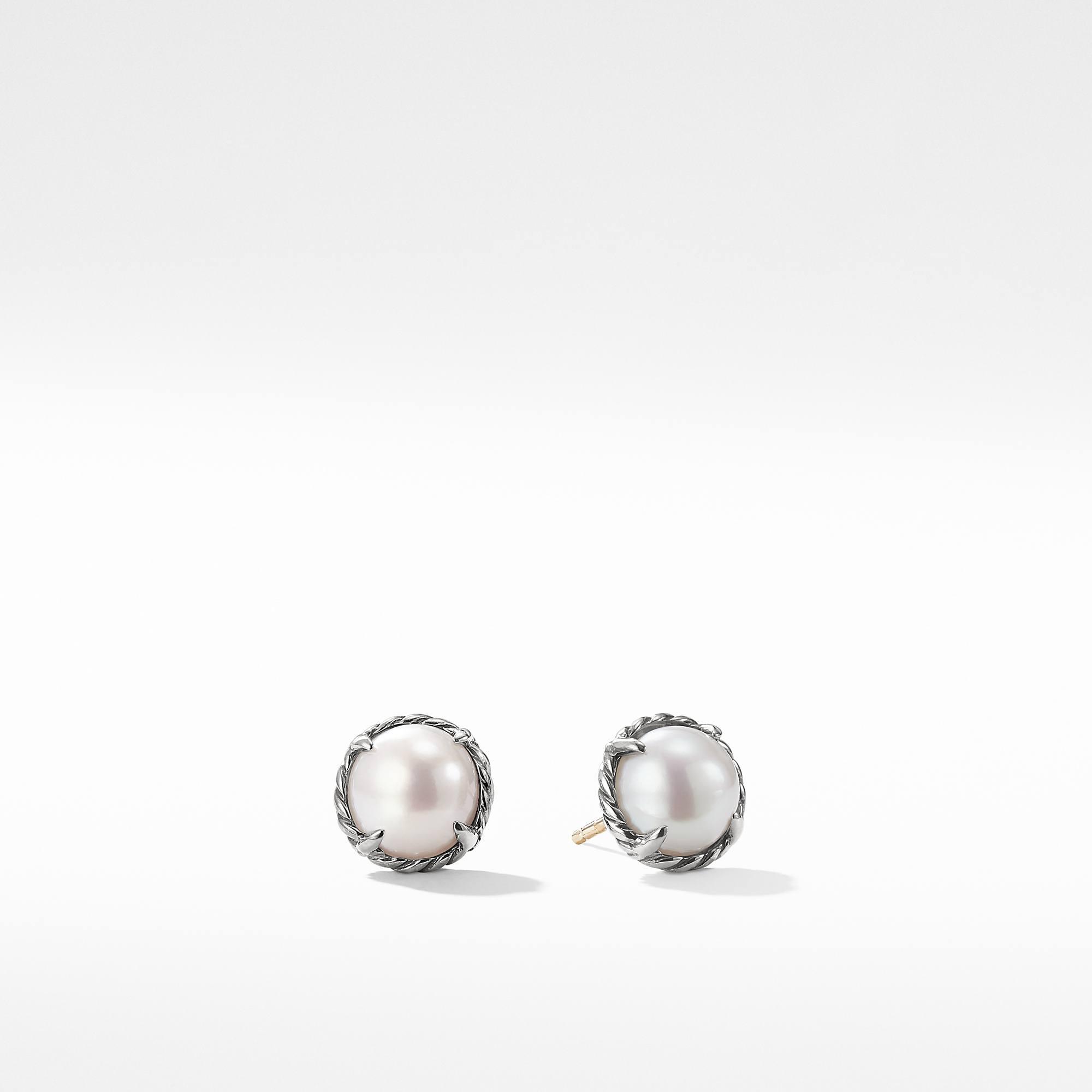 David Yurman Petite Chatelaine Pearl  Stud Earrings