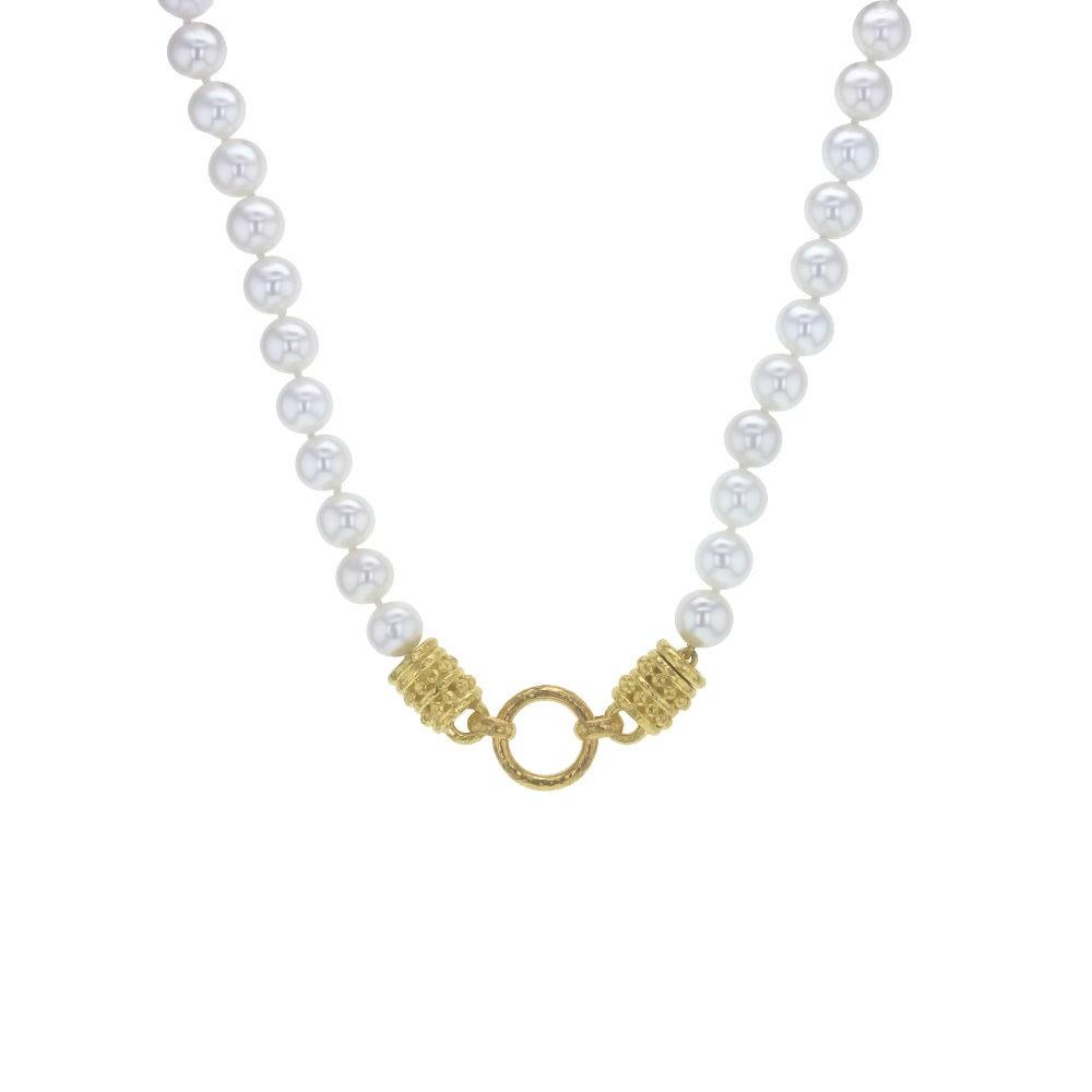 Elizabeth Locke Bettina Clasp Necklace with 8.5mm Fresh Water Pearls