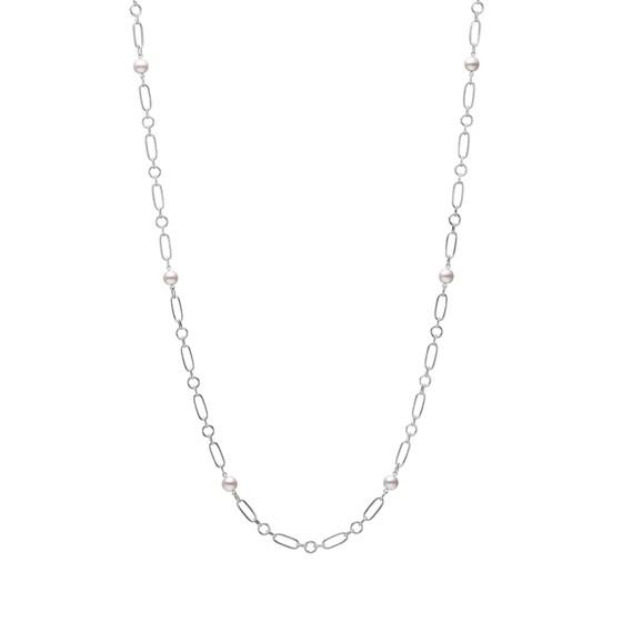 Mikimoto M Code Akoya Cultured Pearl 24 Inch Necklace in 18K White Gold