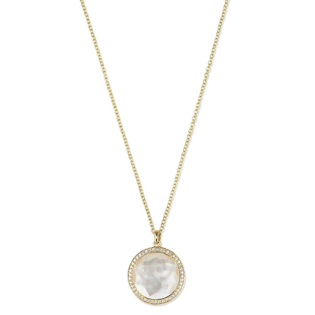 Ippolita Lollipop Medium Mother of Pearl Doublet Pendant Necklace with Diamonds