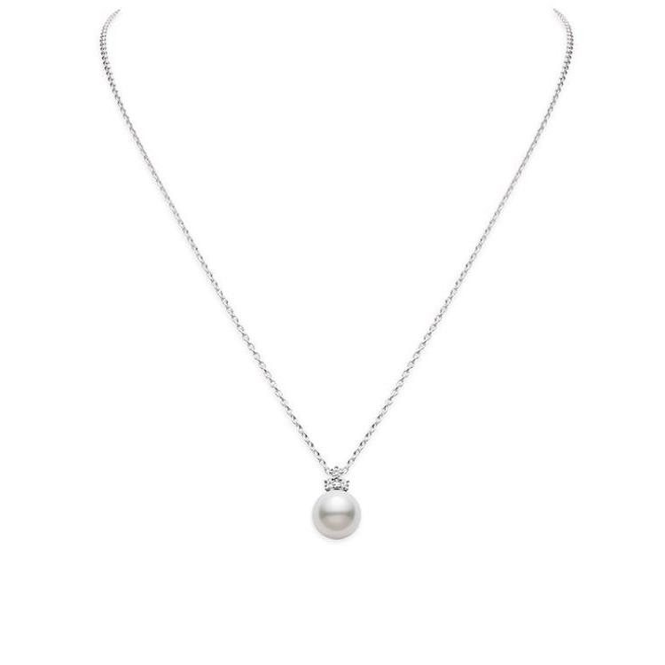 Mikimoto White South Sea Pearl and Diamond Necklace