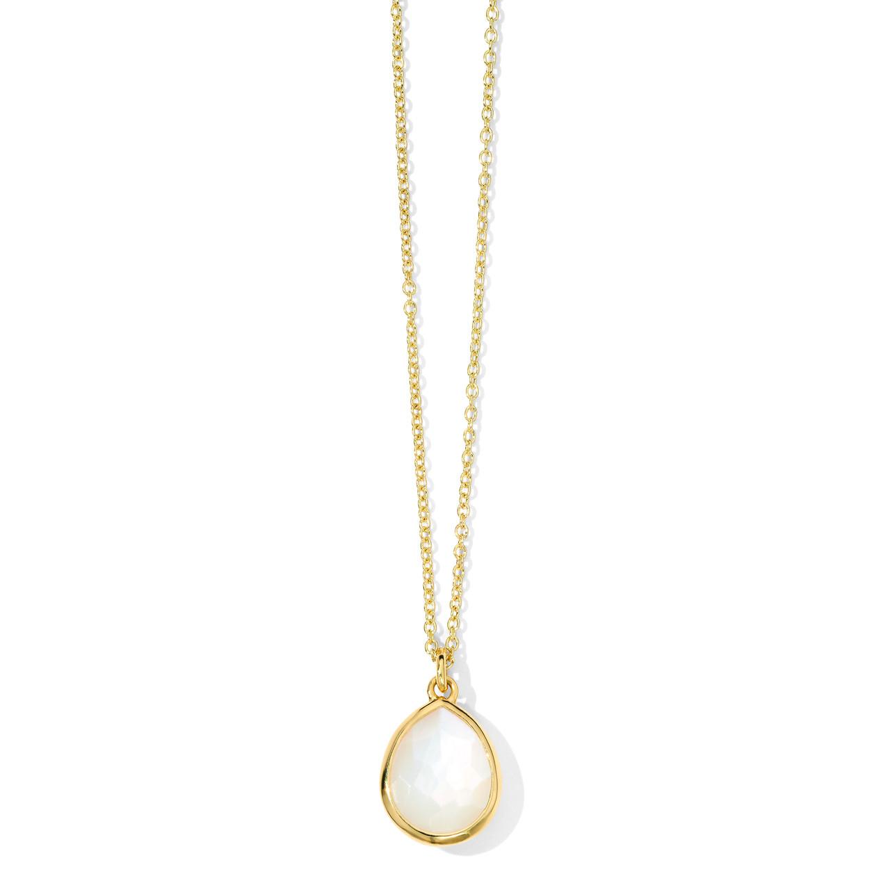 Ippolita Rock Candy Mini Teardrop Mother of Pearl Pendant Necklace in 18k Gold