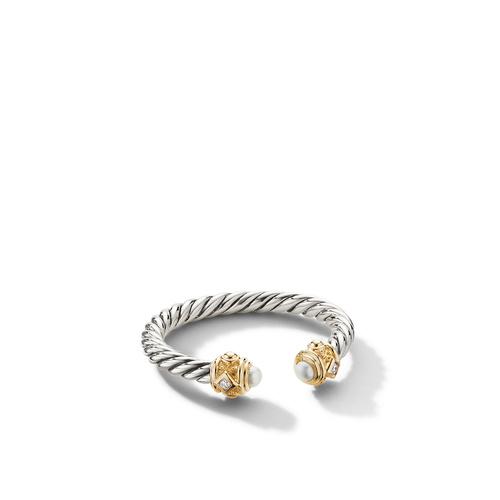 David Yurman Renaissance Color Ring with Pearls, 14K Yellow Gold and Diamonds 0
