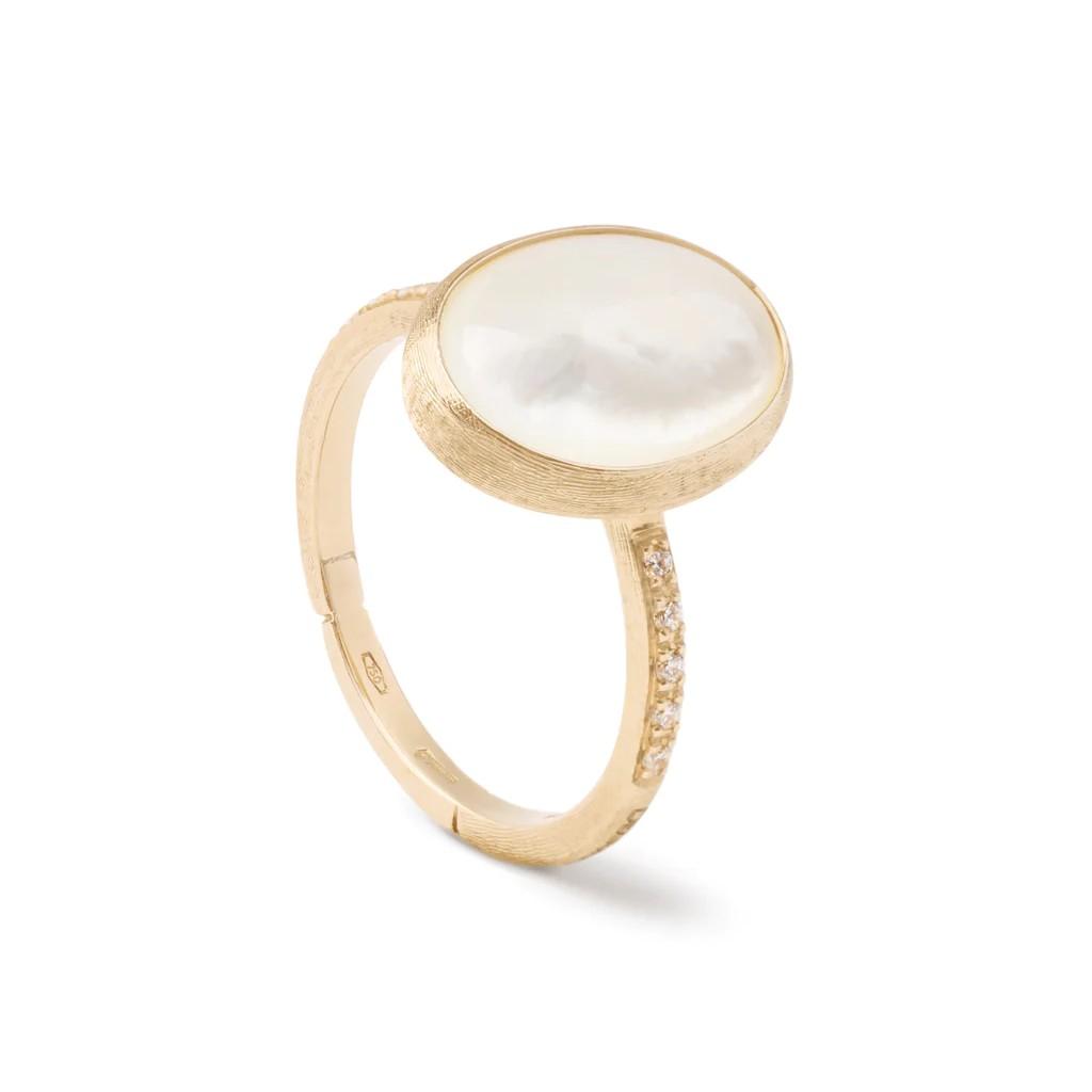 Marco Bicego Siviglia Collection 18K Yellow Gold Mother of Pearl Ring with Diamond Accent