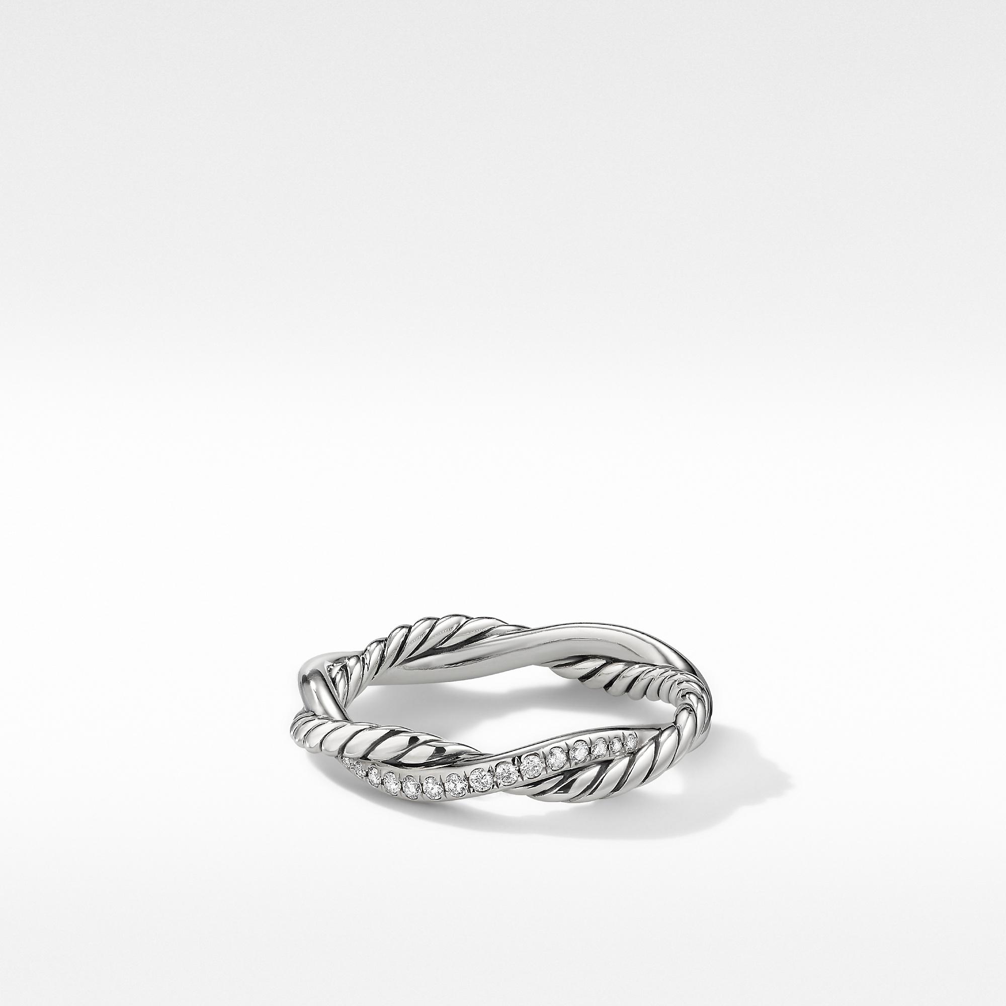 David Yurman Petite Infinity Twisted Ring in Sterling Silver, size 7