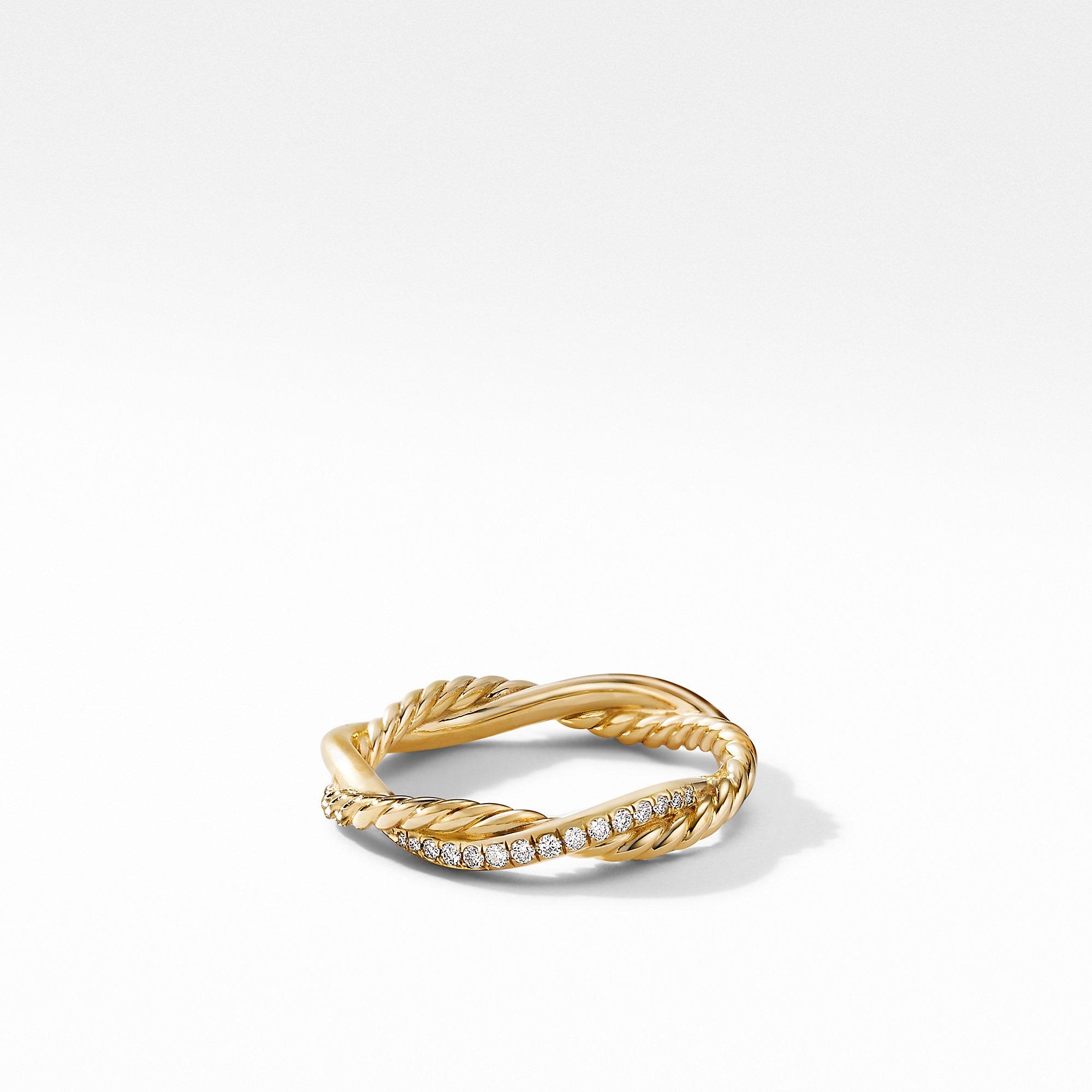 David Yurman Petite Infinity Twisted Ring in 18k Yellow Gold, size 6.5