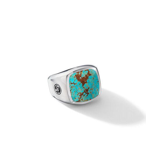 David Yurman Exotic Stone Signet Ring with American Turquoise