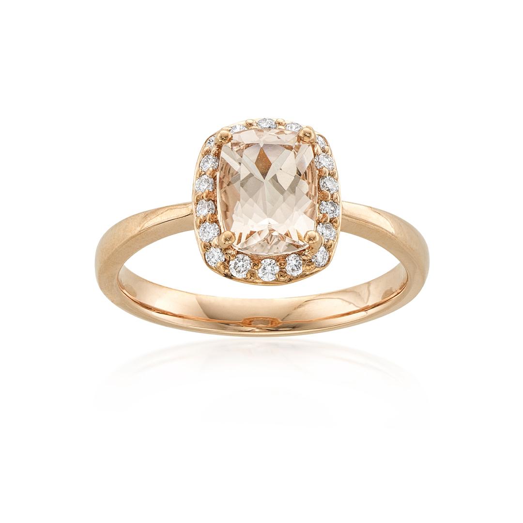Morganite and Diamond Rose Gold Ring 0