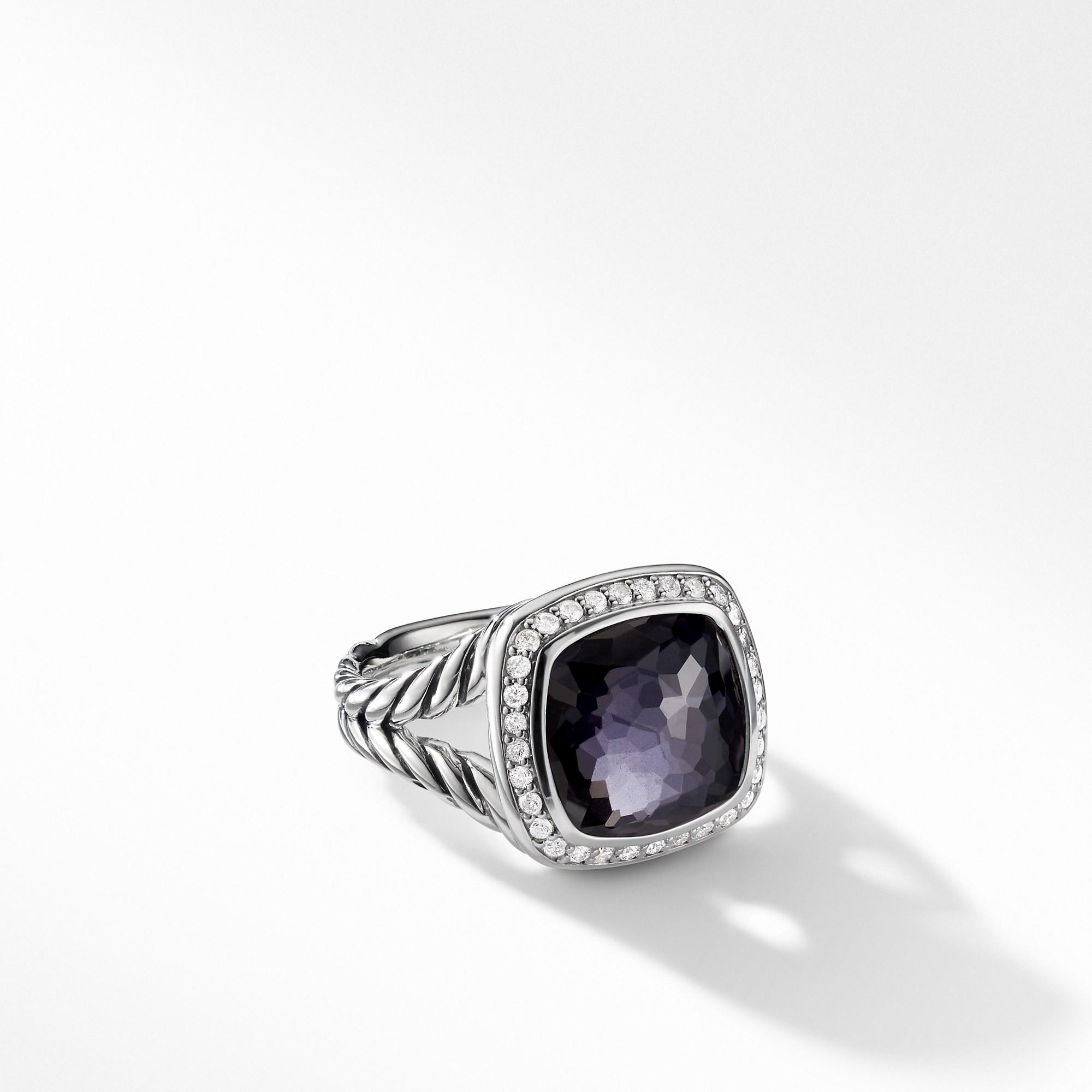 David Yurman Albion Ring with Lavender Amethyst and Diamonds, size 6 0