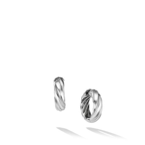 David Yurman Cable Edge Thick Hoop Earrings in Recycled Sterling Silver