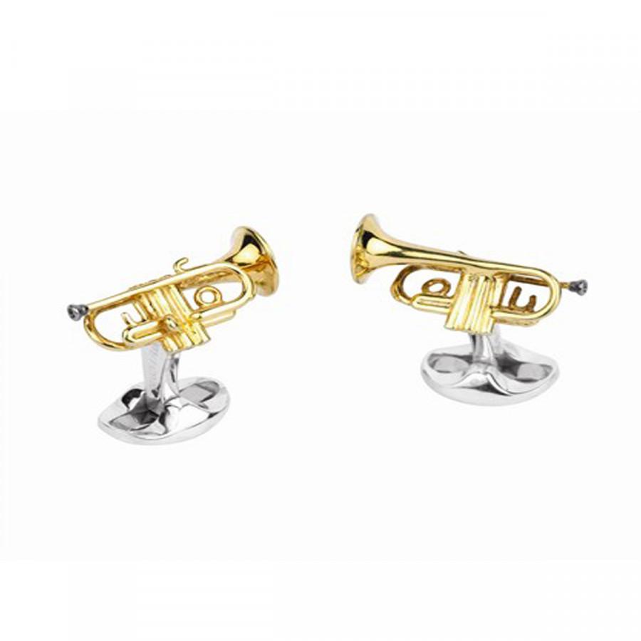 Sterling Silver Trumpet Cuff Links