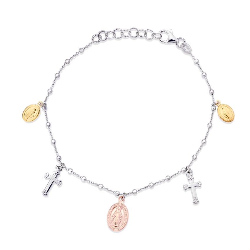 Sterling Silver Religious Charm Bracelet 0