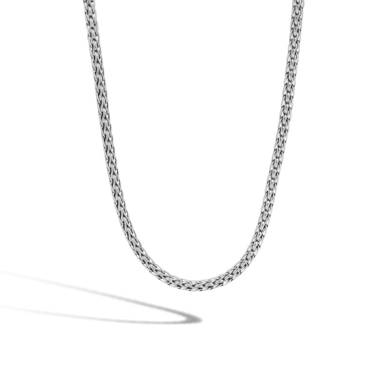 John Hardy Slim Oval Woven Chain Necklace