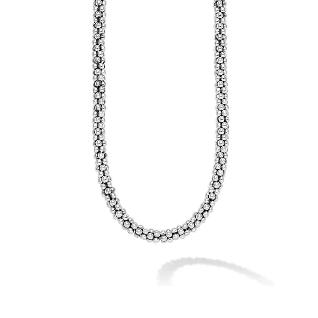 Lagos Signature Caviar Sterling Silver Beaded Necklace 0
