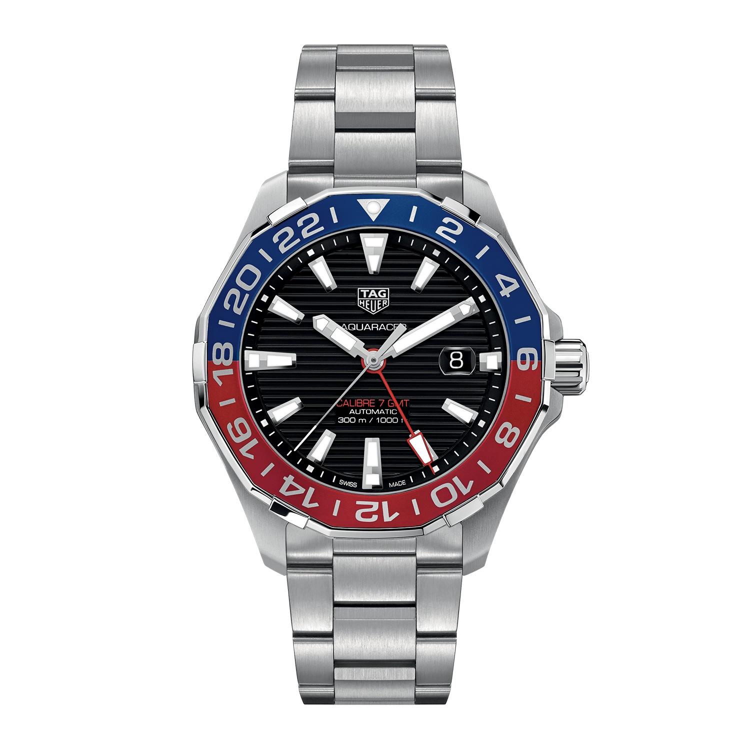 TAG Heuer Aquaracer Calibre 7 Automatic Watch with Blue and Red Case 0