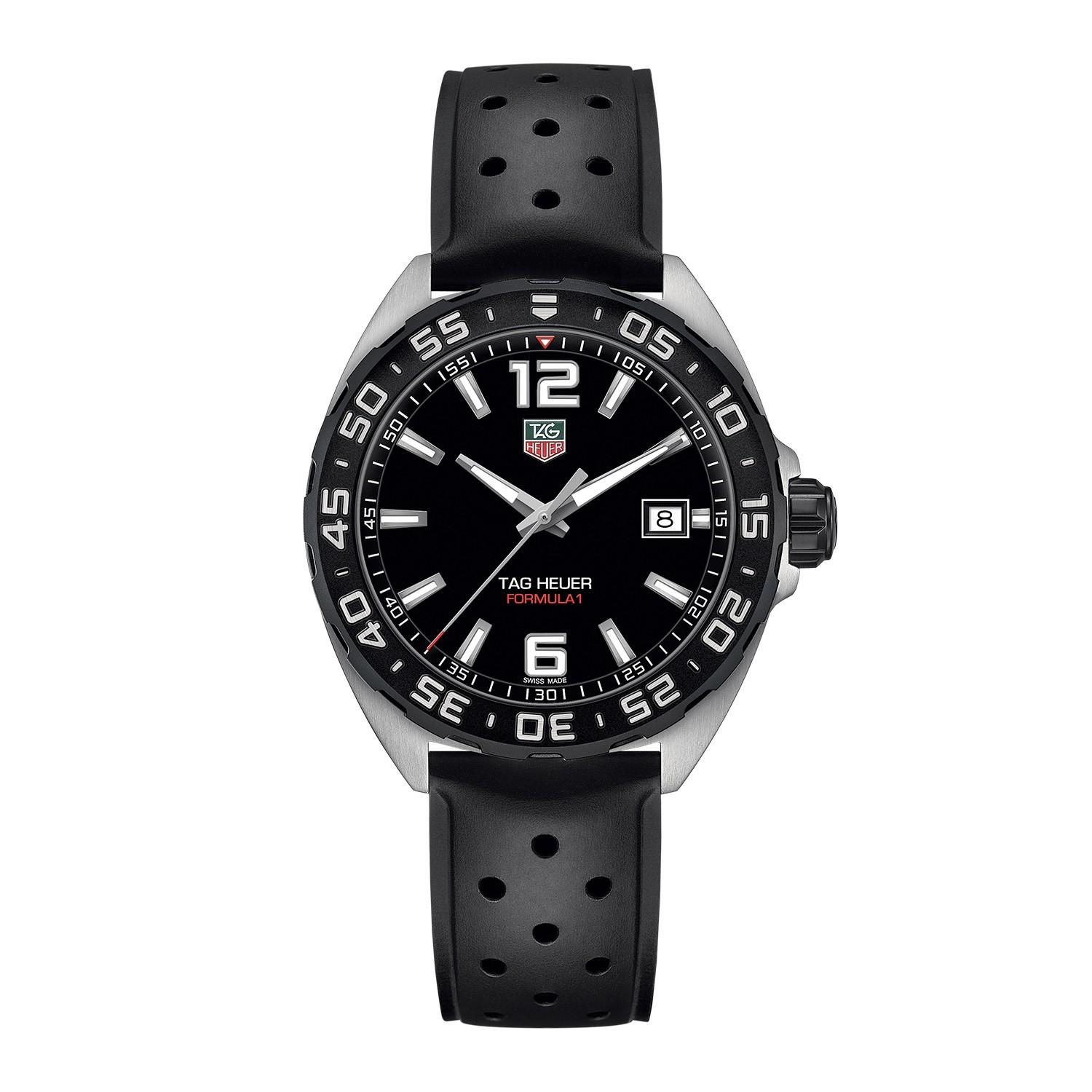 TAG Heuer Formula 1 Quartz Watch with Perforated Black Rubber Strap 0