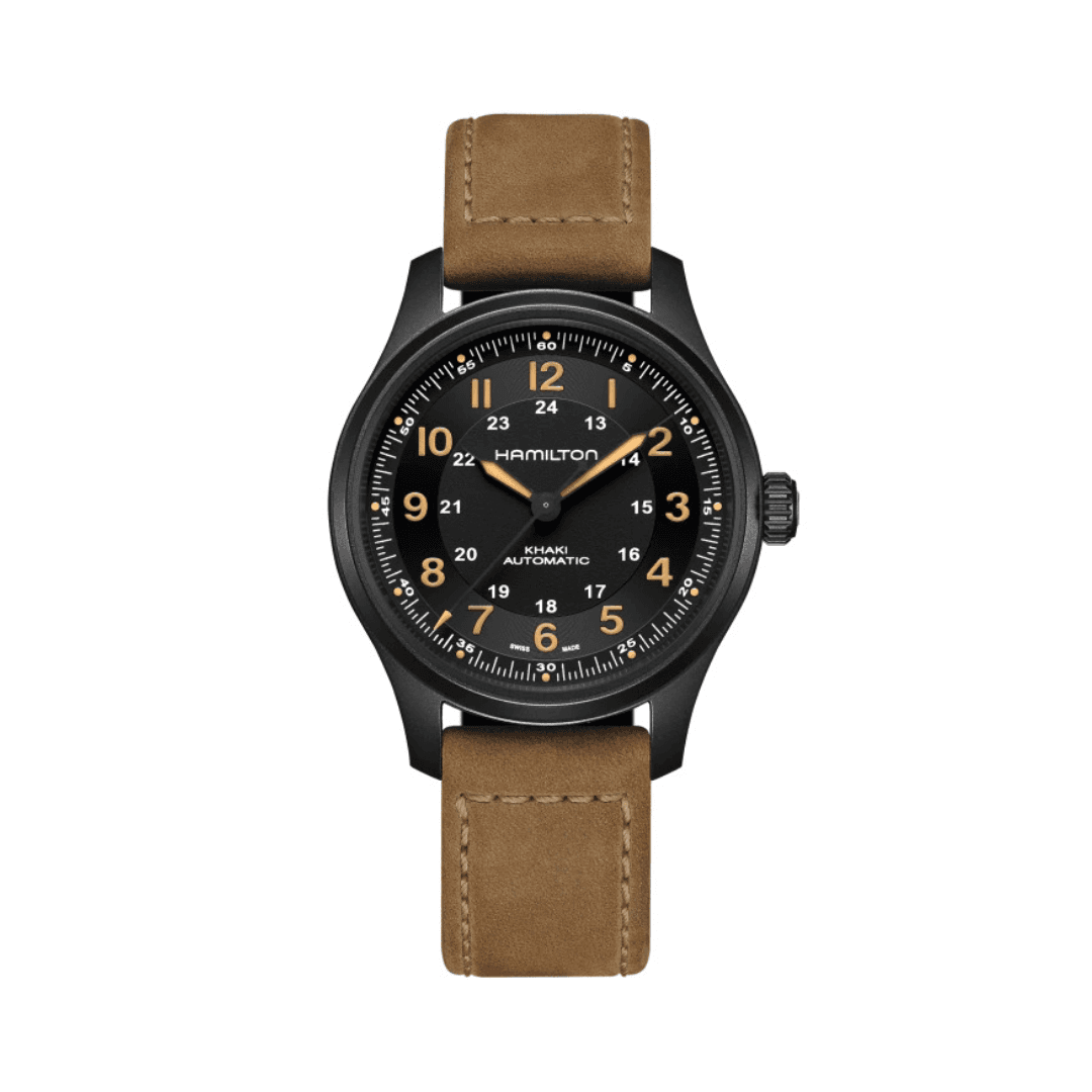Hamilton Khaki Field Titanium Auto Watch with Black Dial