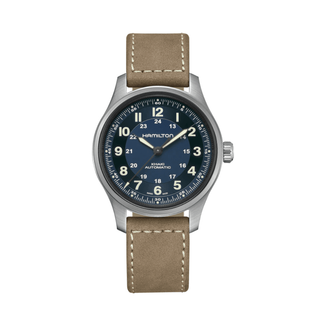 Hamilton Khaki Field Titanium Auto Watch with Blue Dial