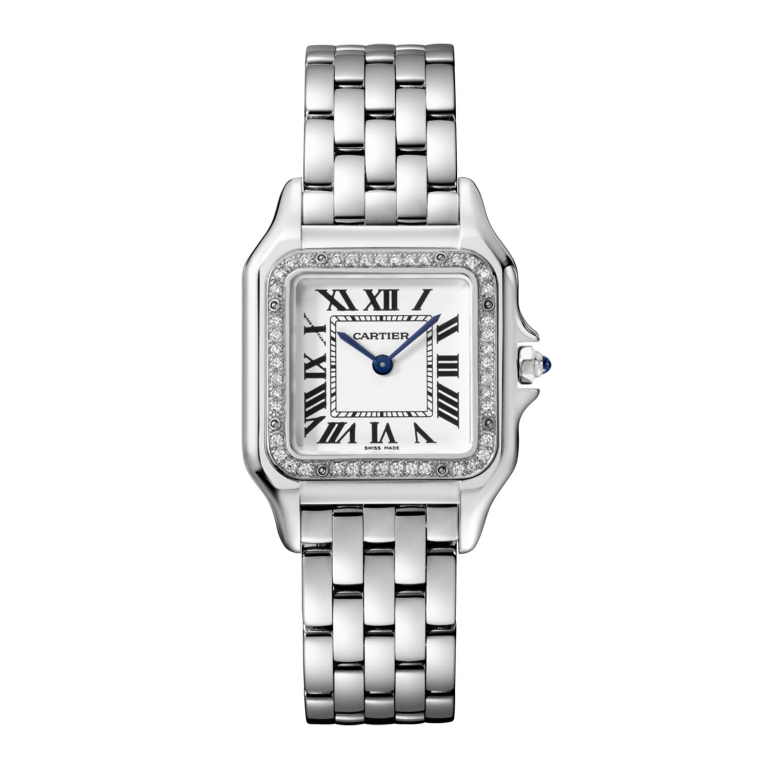 Panthere De Cartier Watch with Diamond Case, medium model