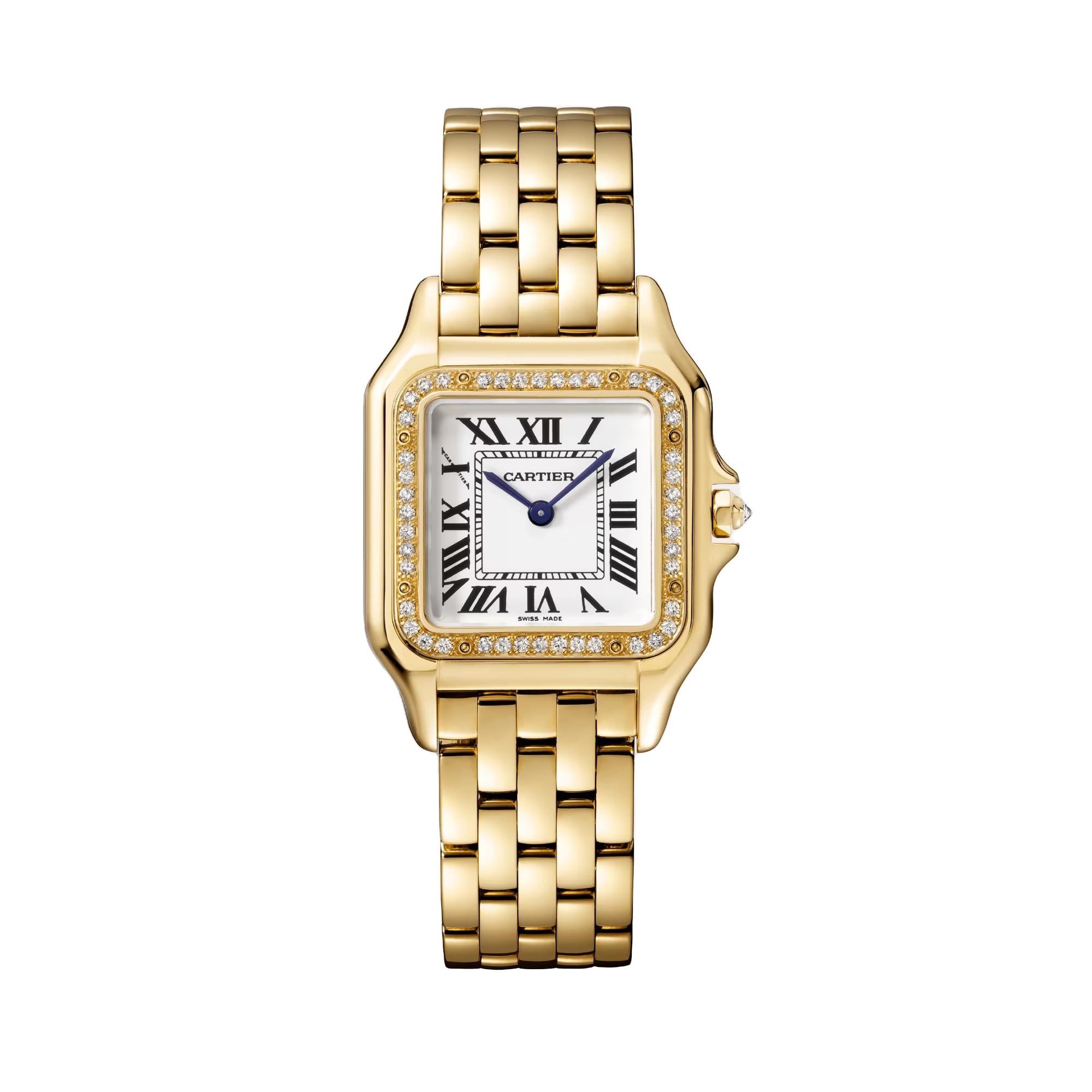 Panthere de Cartier Watch in Yellow Gold with Diamonds, medium model