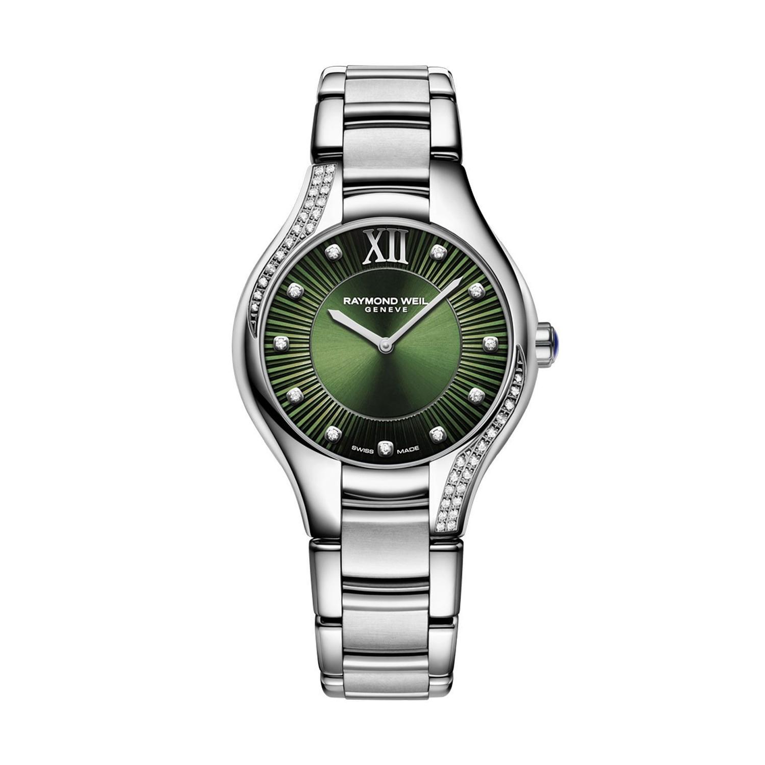 Raymond Weil Noemia Quartz Diamond Watch with Green Dial 0