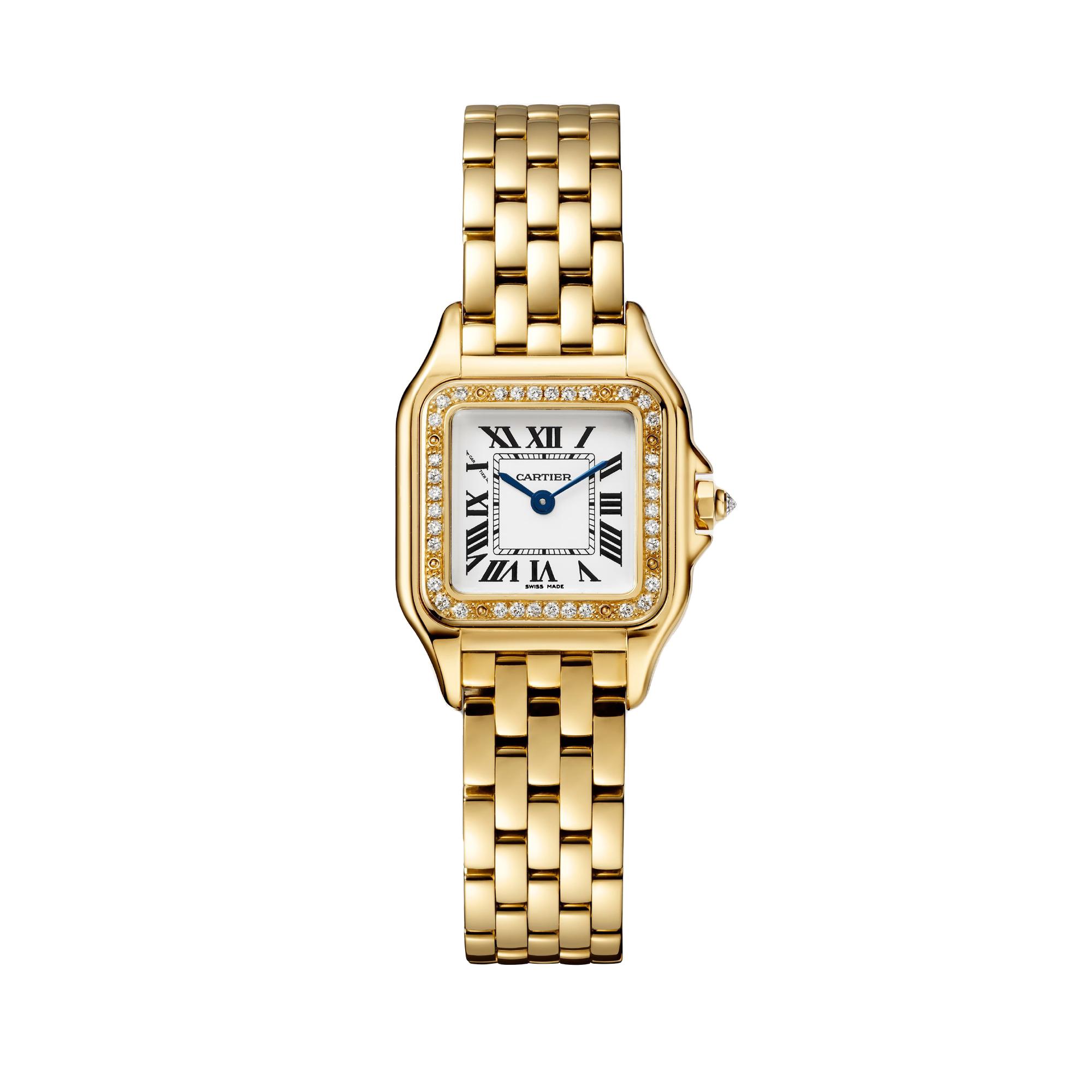 Panthere de Cartier Watch in Yellow Gold with Diamonds, small model