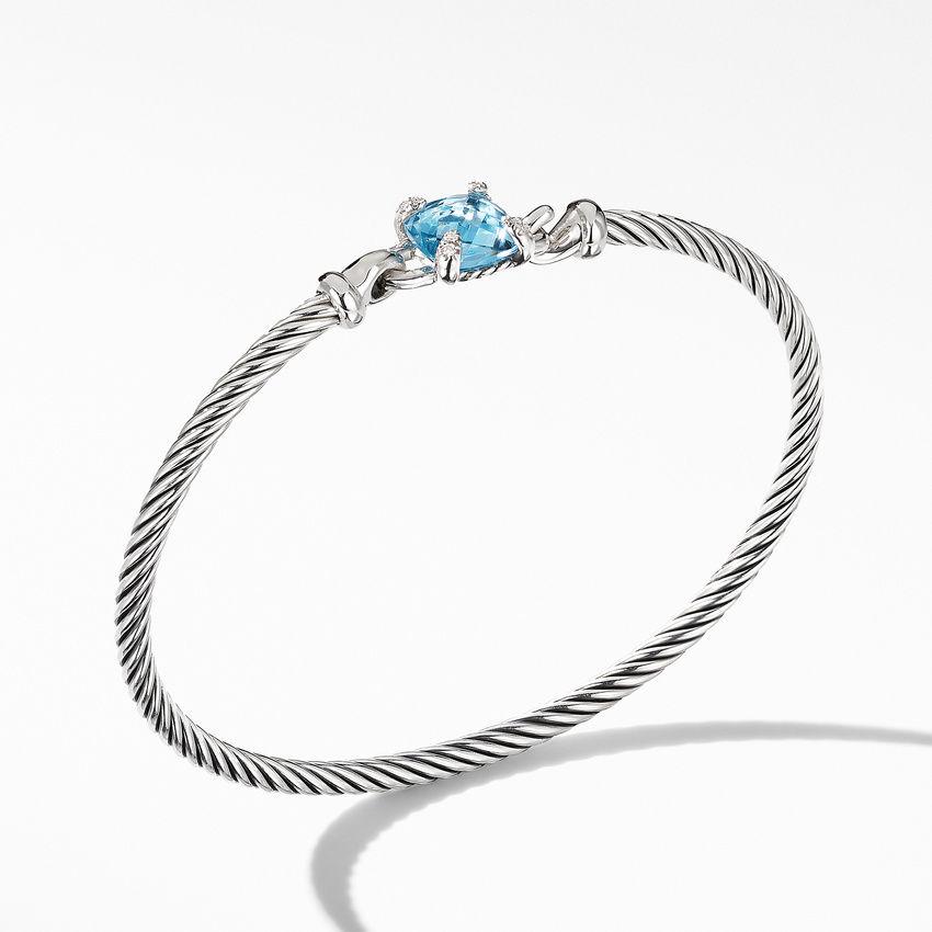 David Yurman Chatelaine Bracelet with Blue Topaz and Diamonds