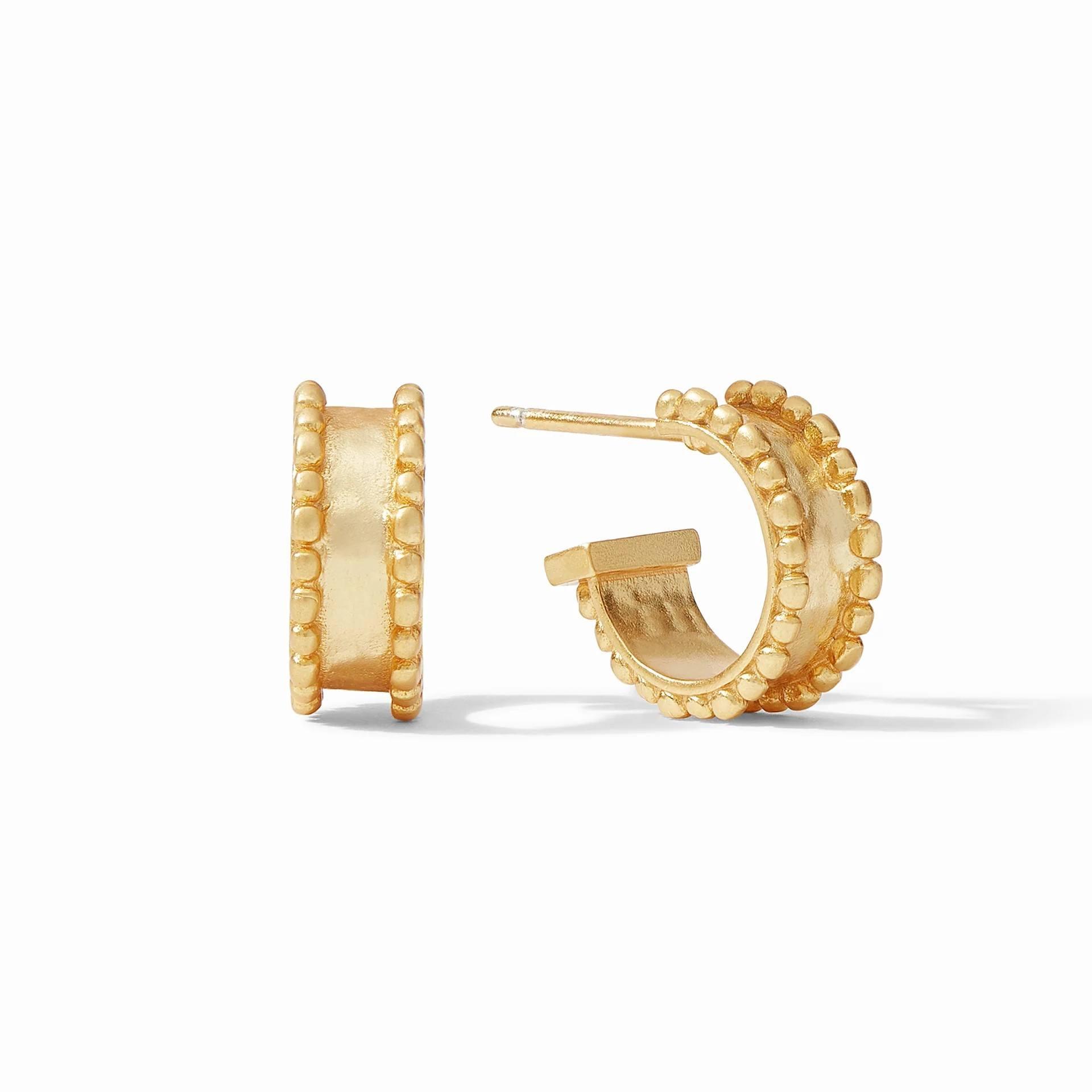Julie Vos Iridescent Clear Crystal Marbella Hoop & Charm Earrings 4