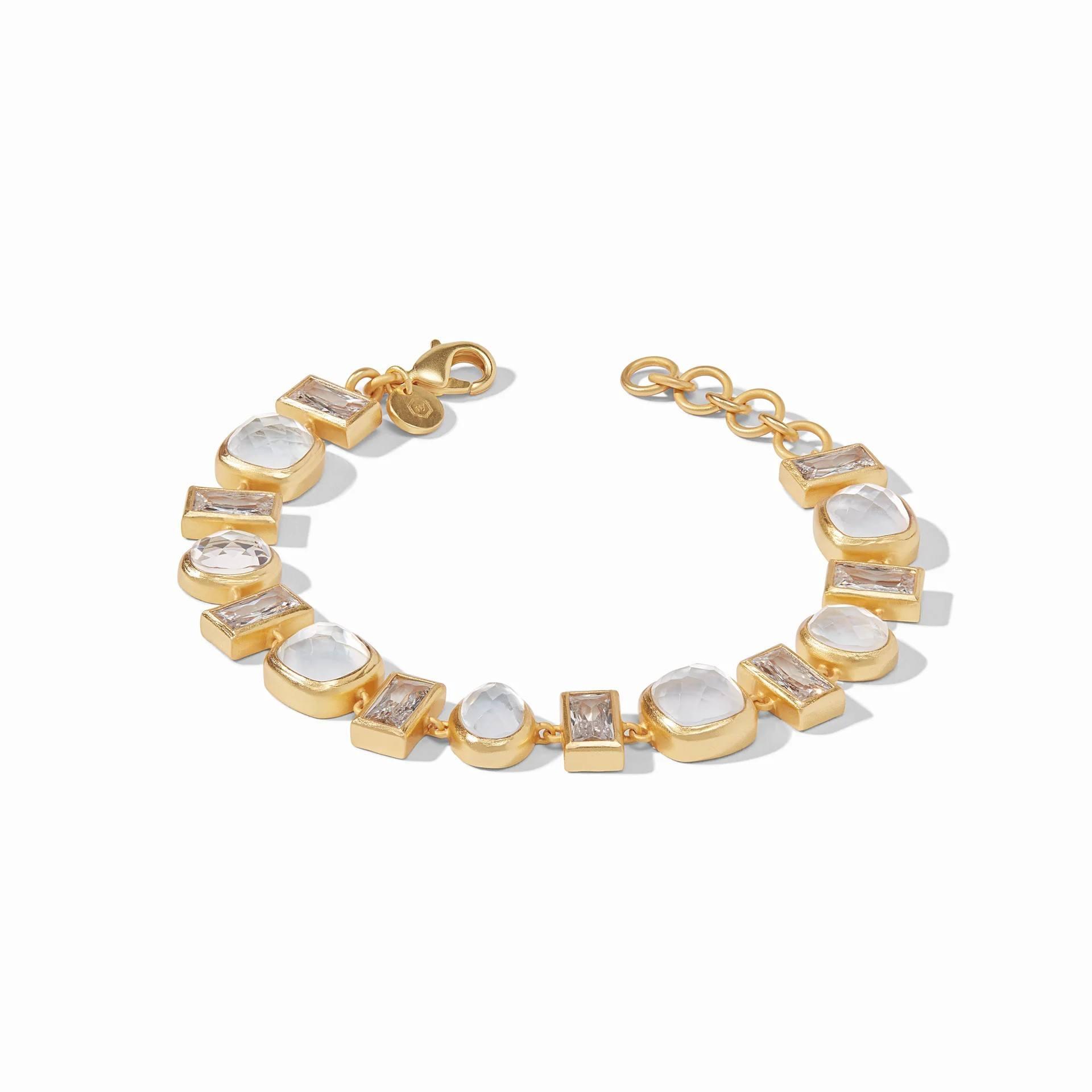 Julie Vos Iridescent Clear Crystal Antonia Tennis Bracelet 1
