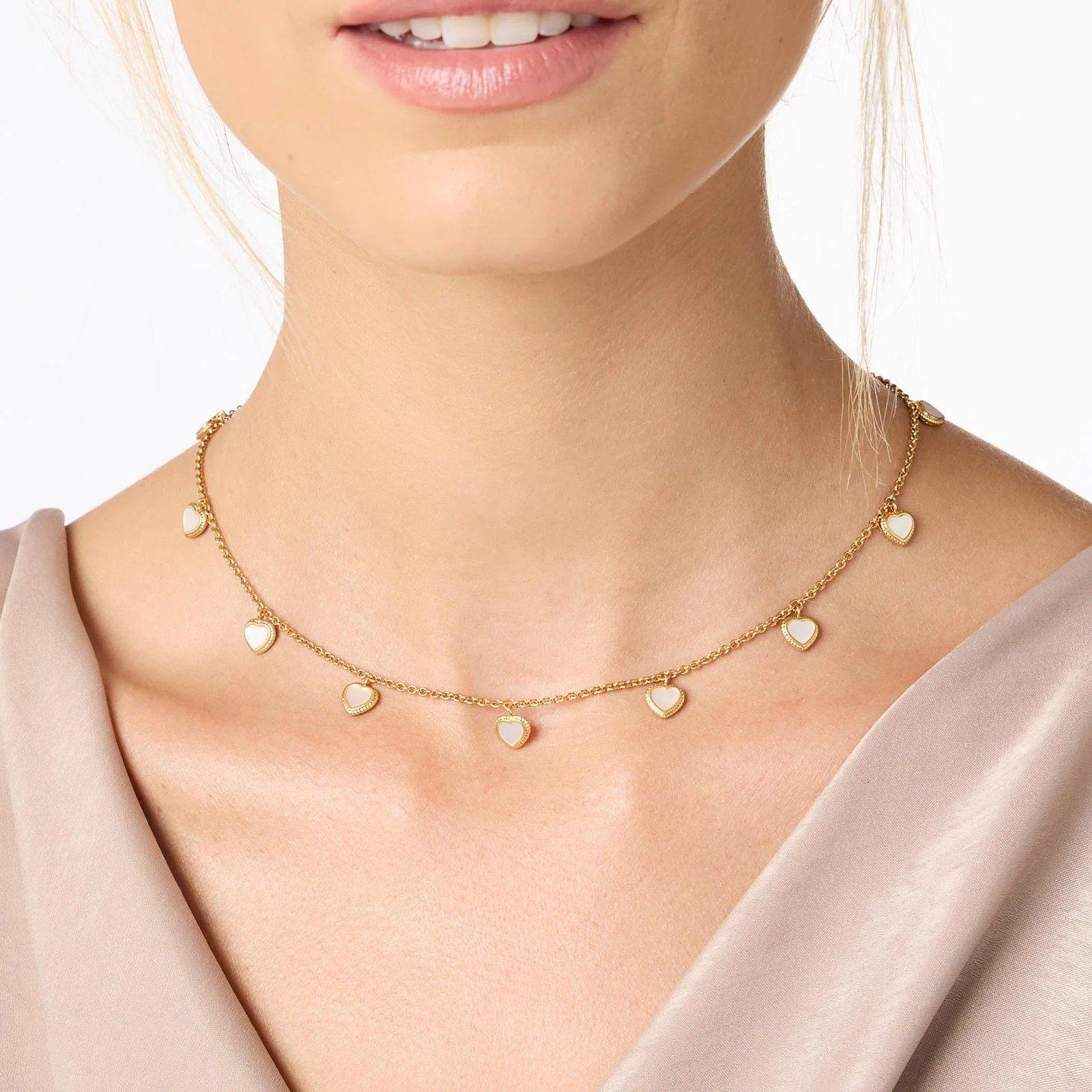 Julie Vos Delicate Heart Charm Necklace 1