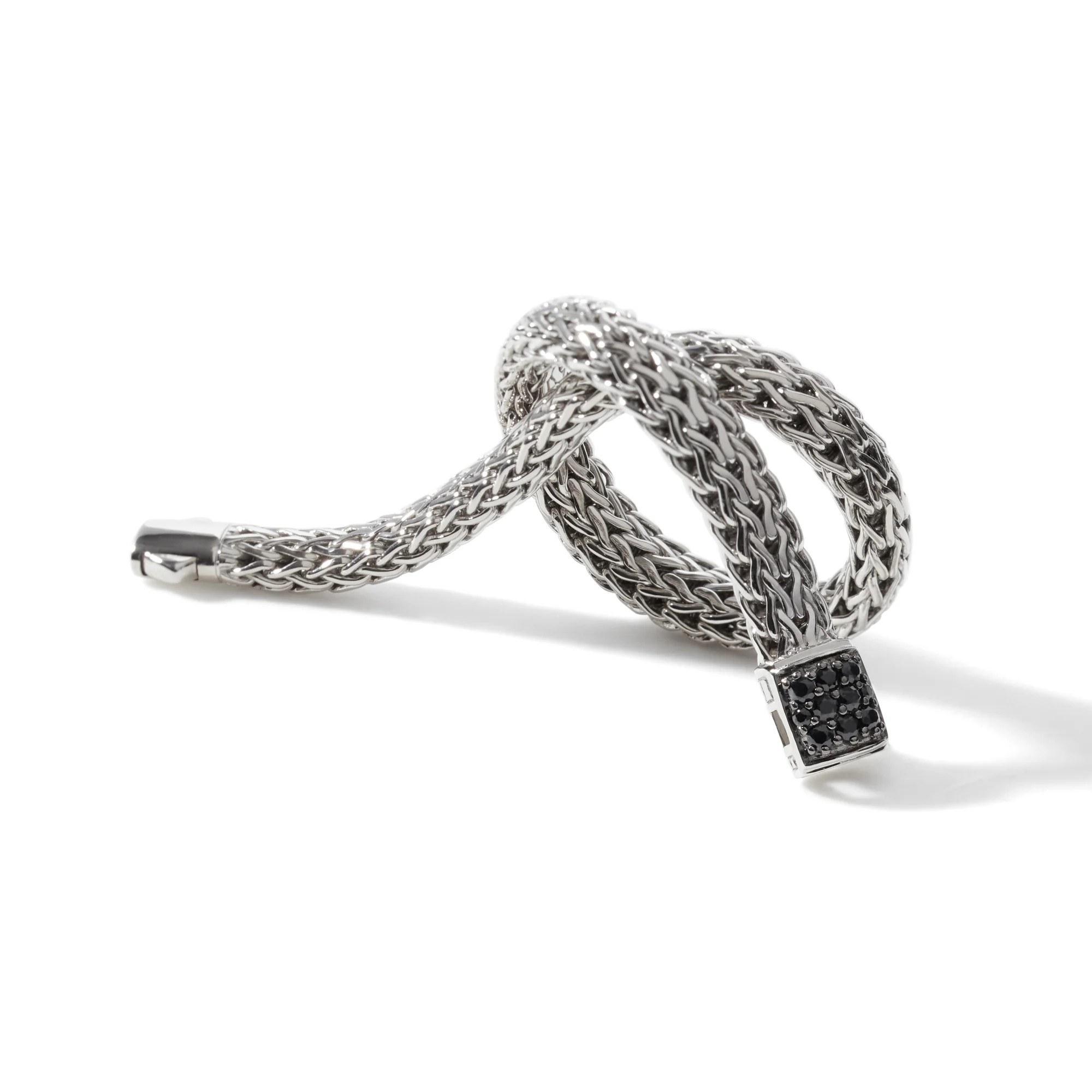 John Hardy Small Chain Bracelet with Pave Black Sapphires 2