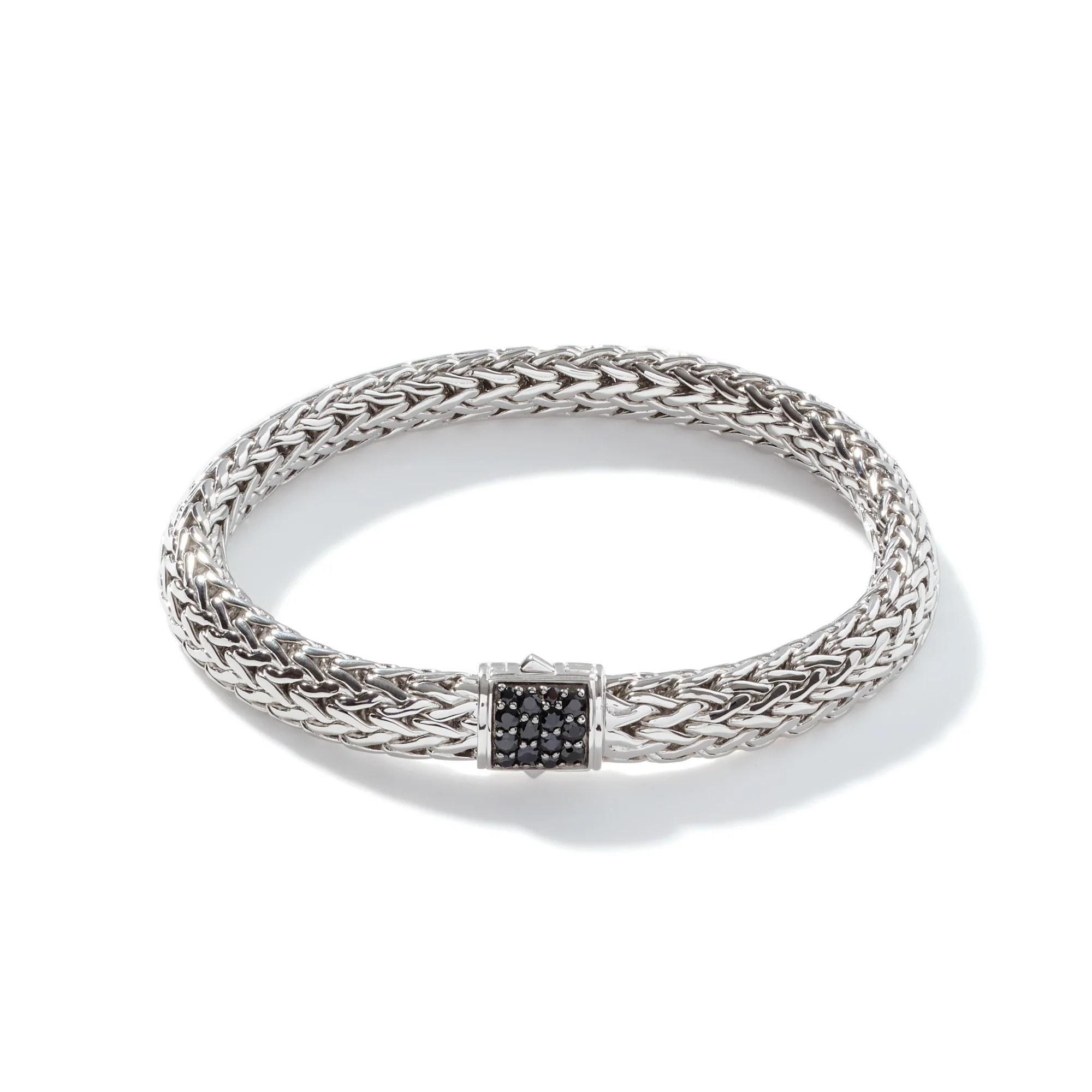 John Hardy Medium Chain Bracelet with Pave Black Sapphires 0