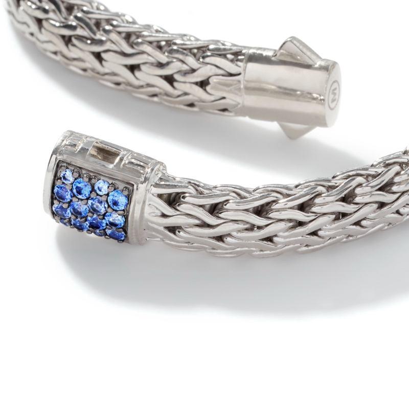 John Hardy Woven 7.5mm Chain Bracelet with Blue Sapphires 3
