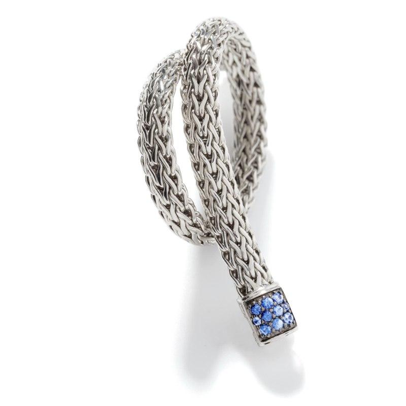 John Hardy Woven 6.5mm Chain Bracelet with Blue Sapphires 1