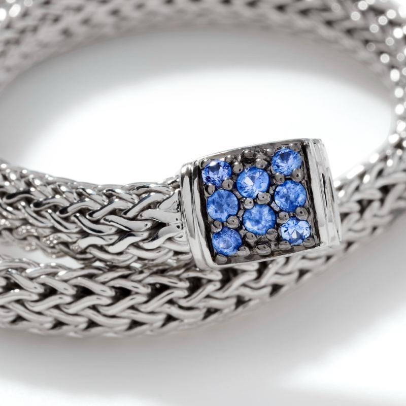 John Hardy Woven 5mm Chain Bracelet with Blue Sapphires 3