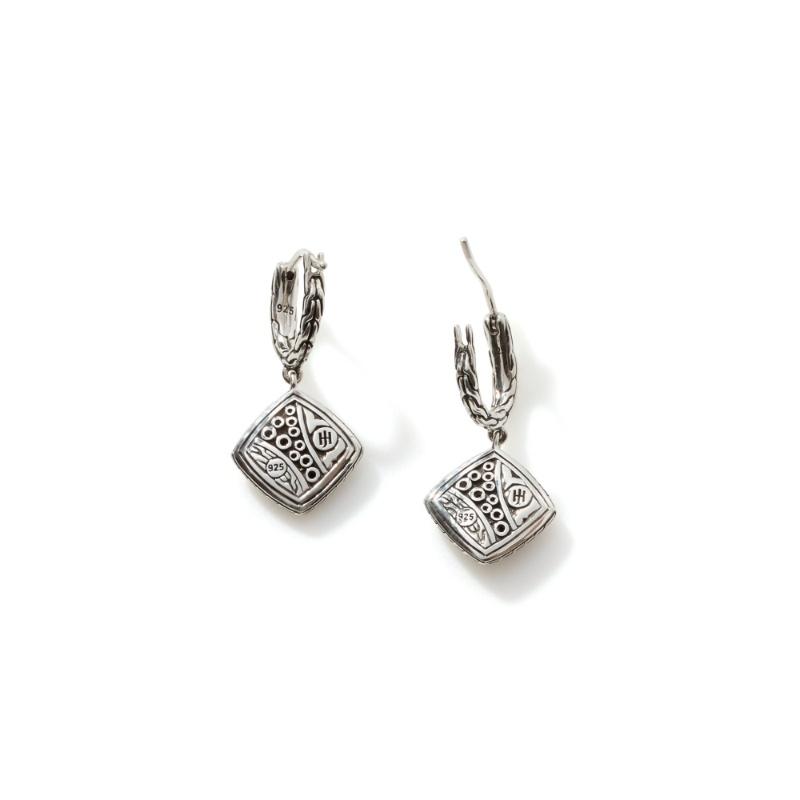 John Hardy Carved Chain Pave Drop Earrings 3