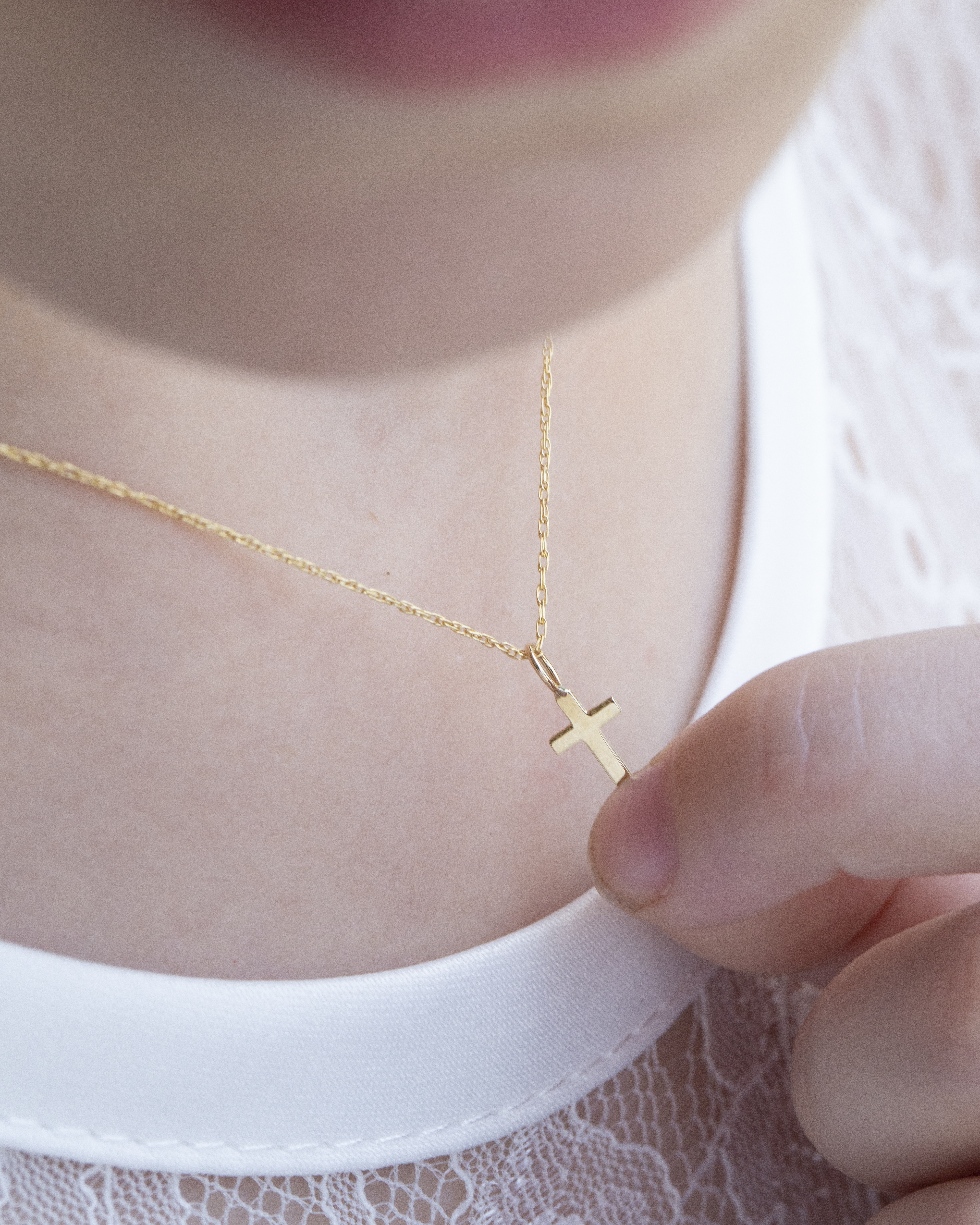 Child's 14k Gold Cross Necklace 2