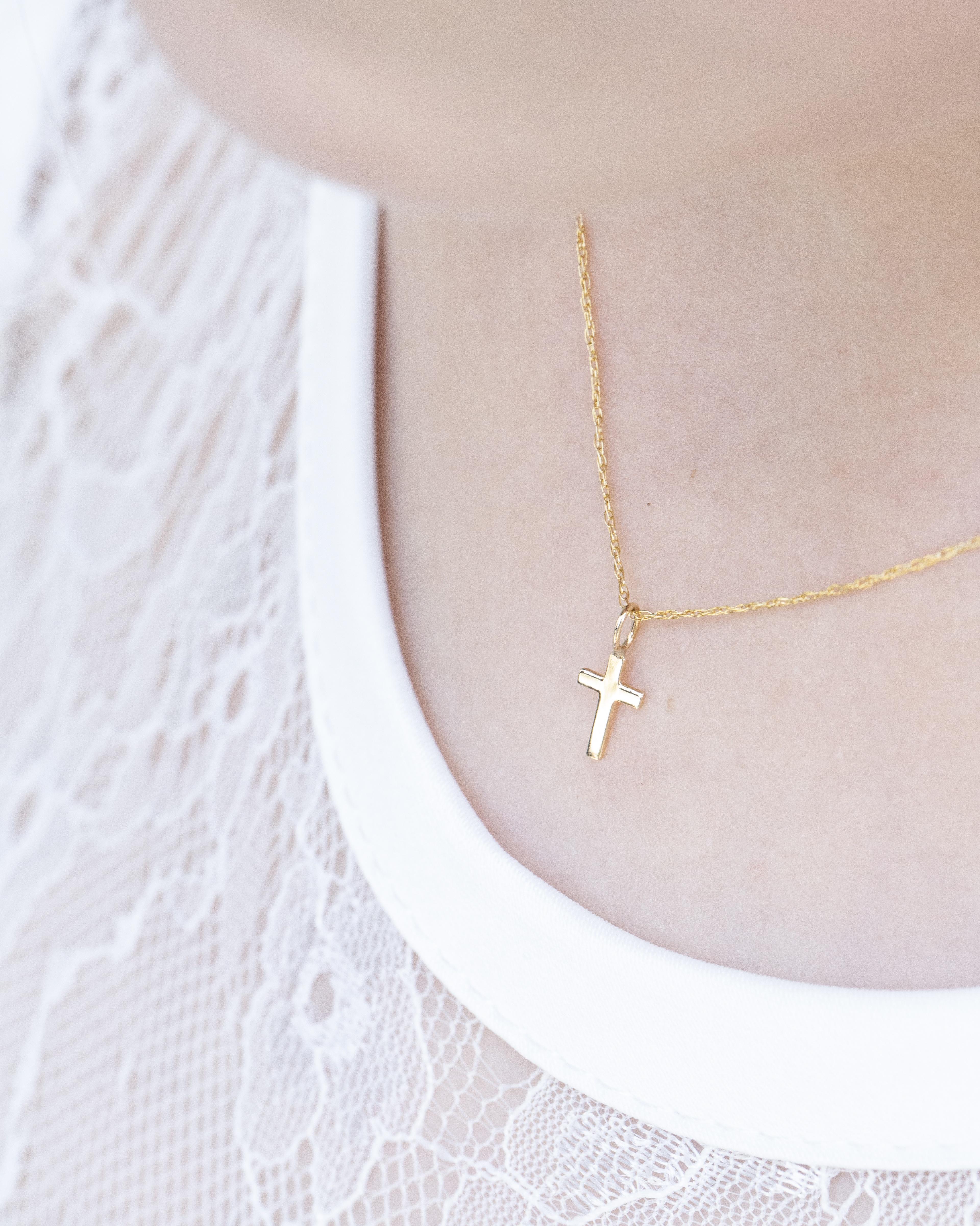 Child's 14k Gold Cross Necklace 1