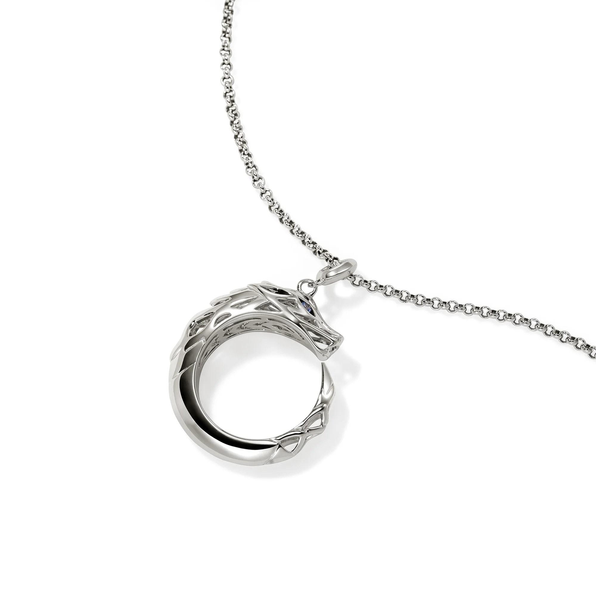 John Hardy Naga Sterling Silver Circle Pendant Necklace 1