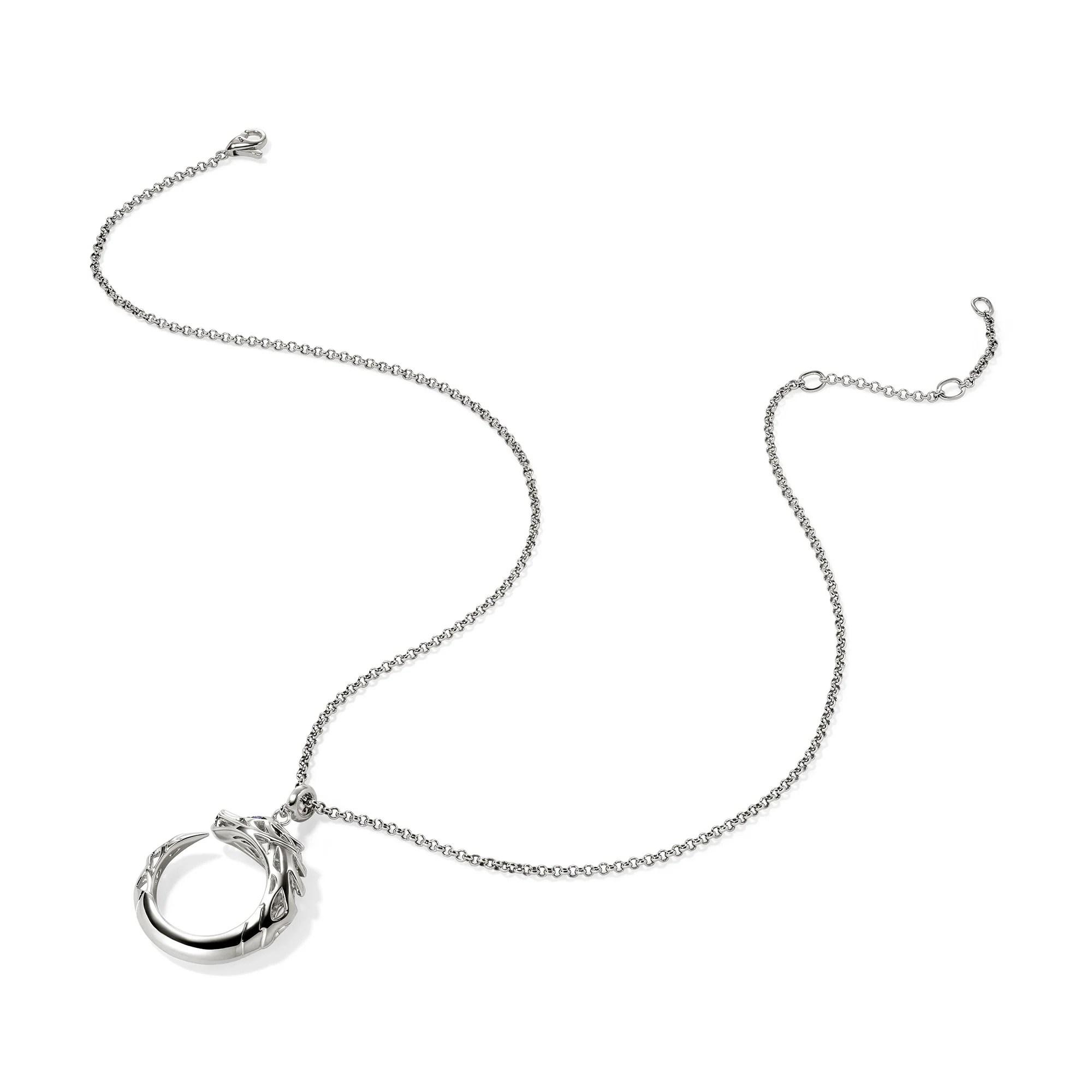 John Hardy Naga Sterling Silver Circle Pendant Necklace 2