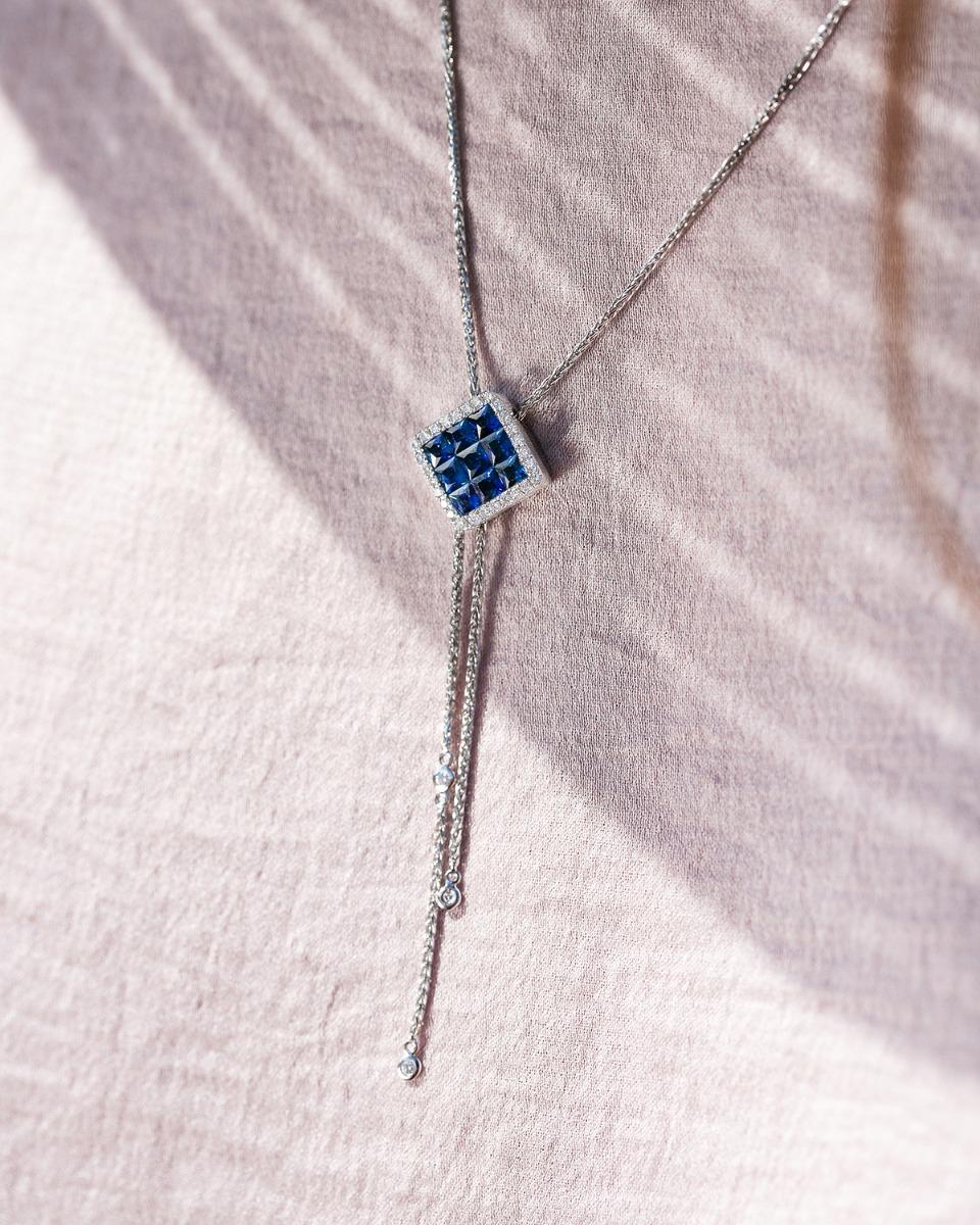 Sapphire & Diamond Lariat Necklace 2