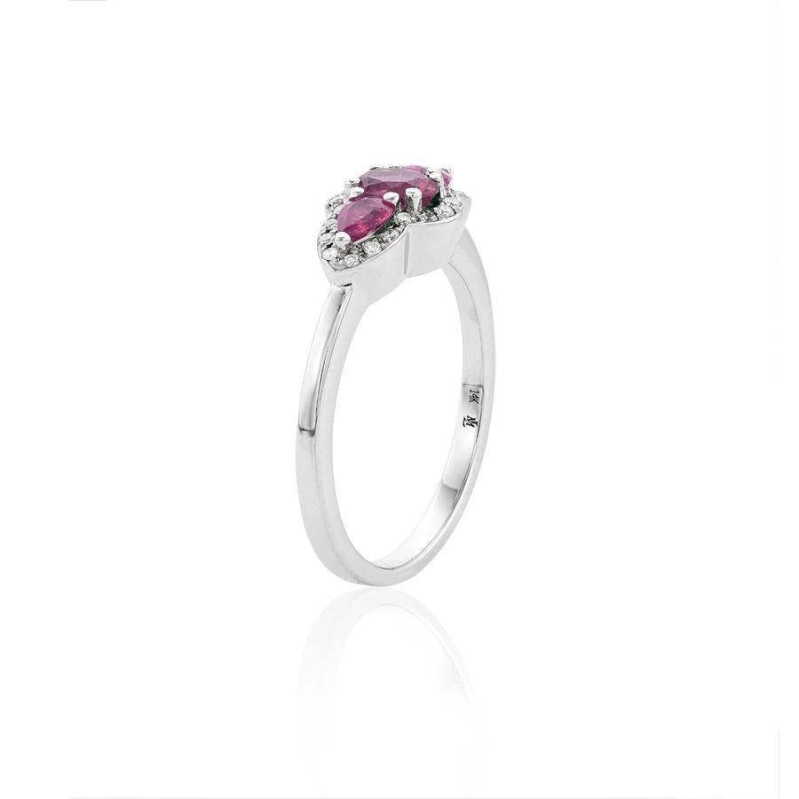 Oval and Pear Ruby Ring with Diamonds 1