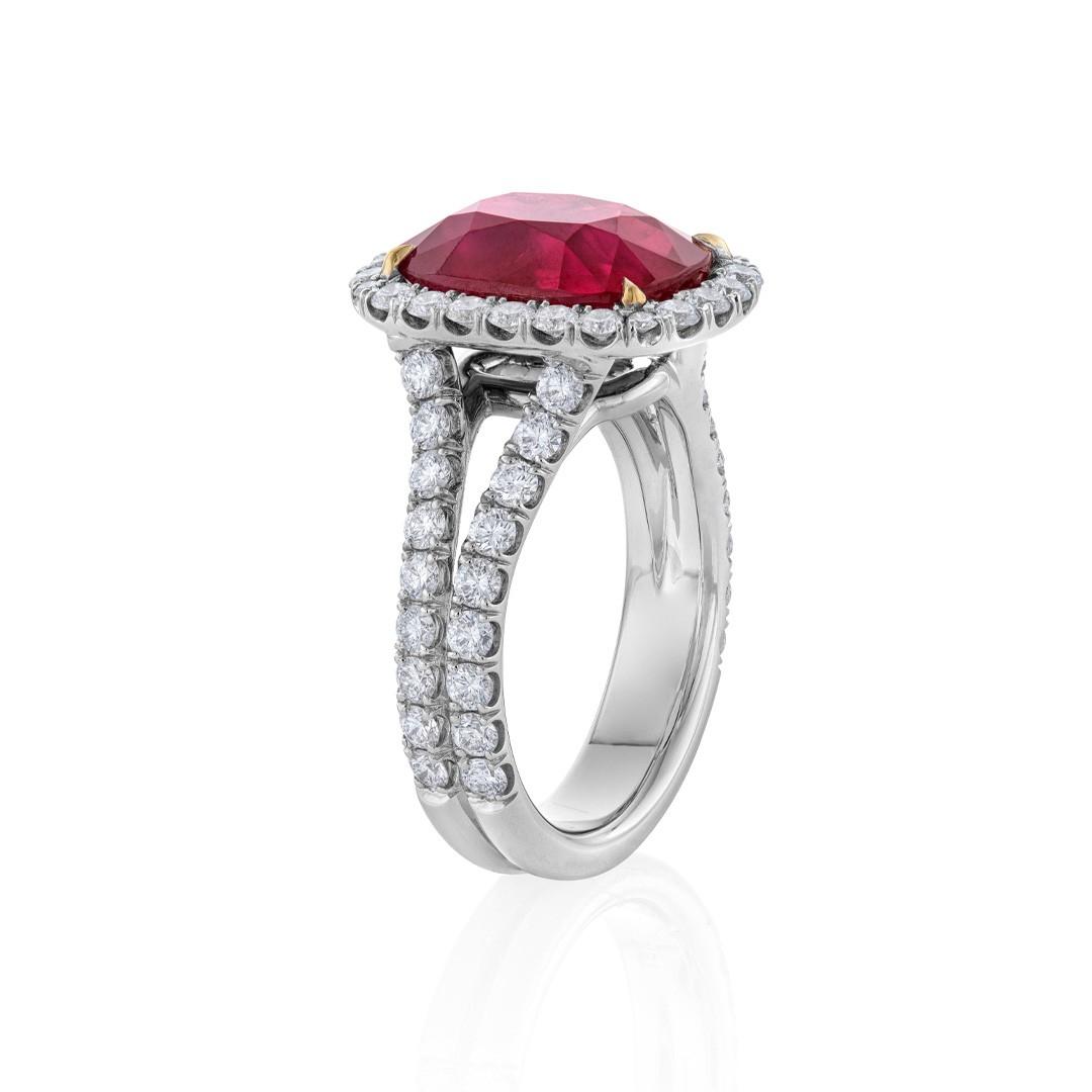 6.02 CT Ruby Ring with Diamond Accents 1