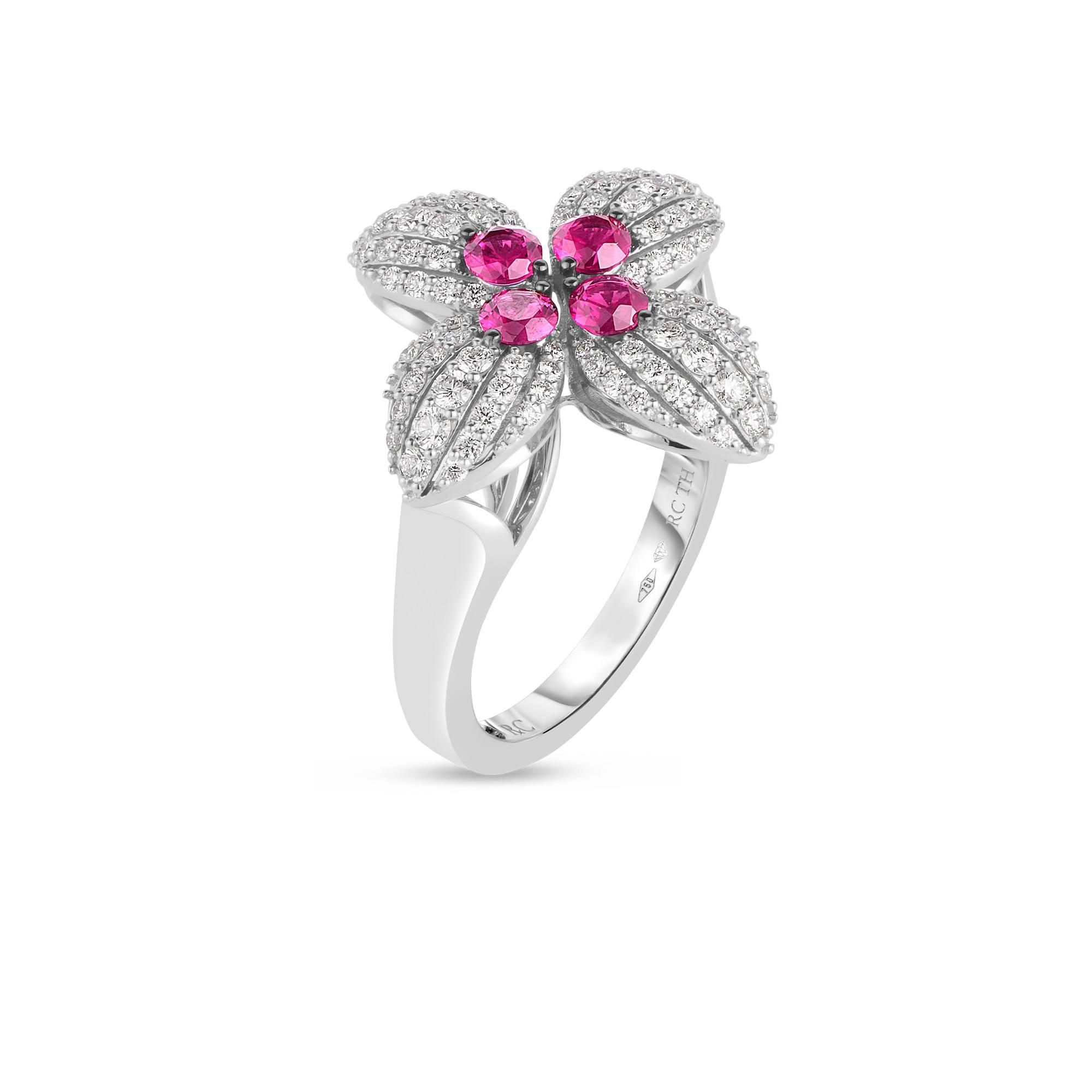 Roberto Coin Love in Verona Ruby and Diamond Flower Ring 1